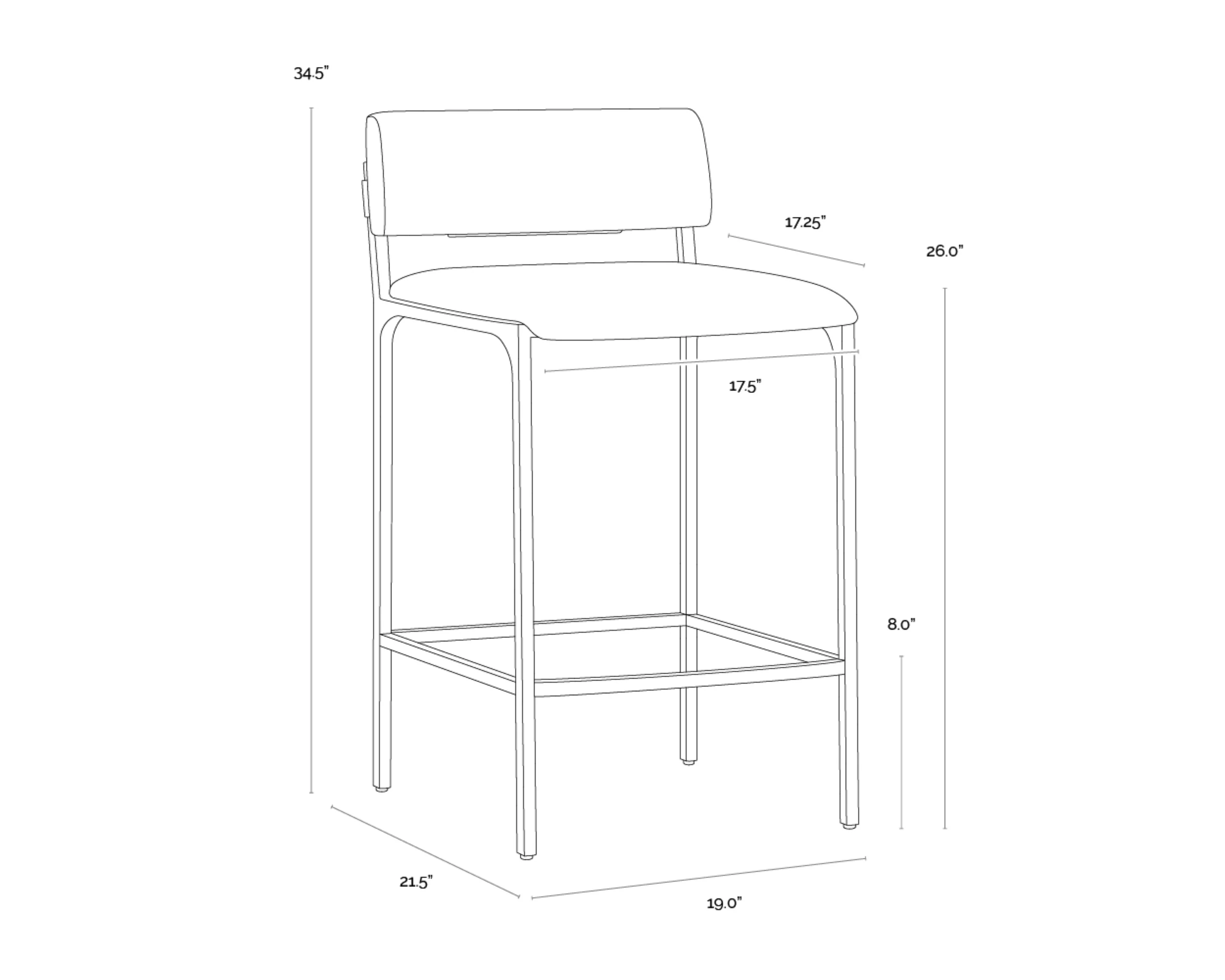 Sunpan Mori Counter Stool - Abbington Black - Image 6