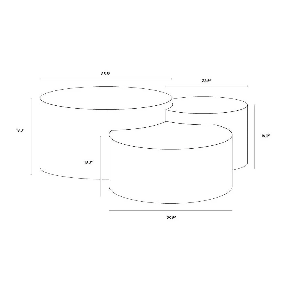 Sunpan Neo Coffee Tables - Set of 3 - Image 10