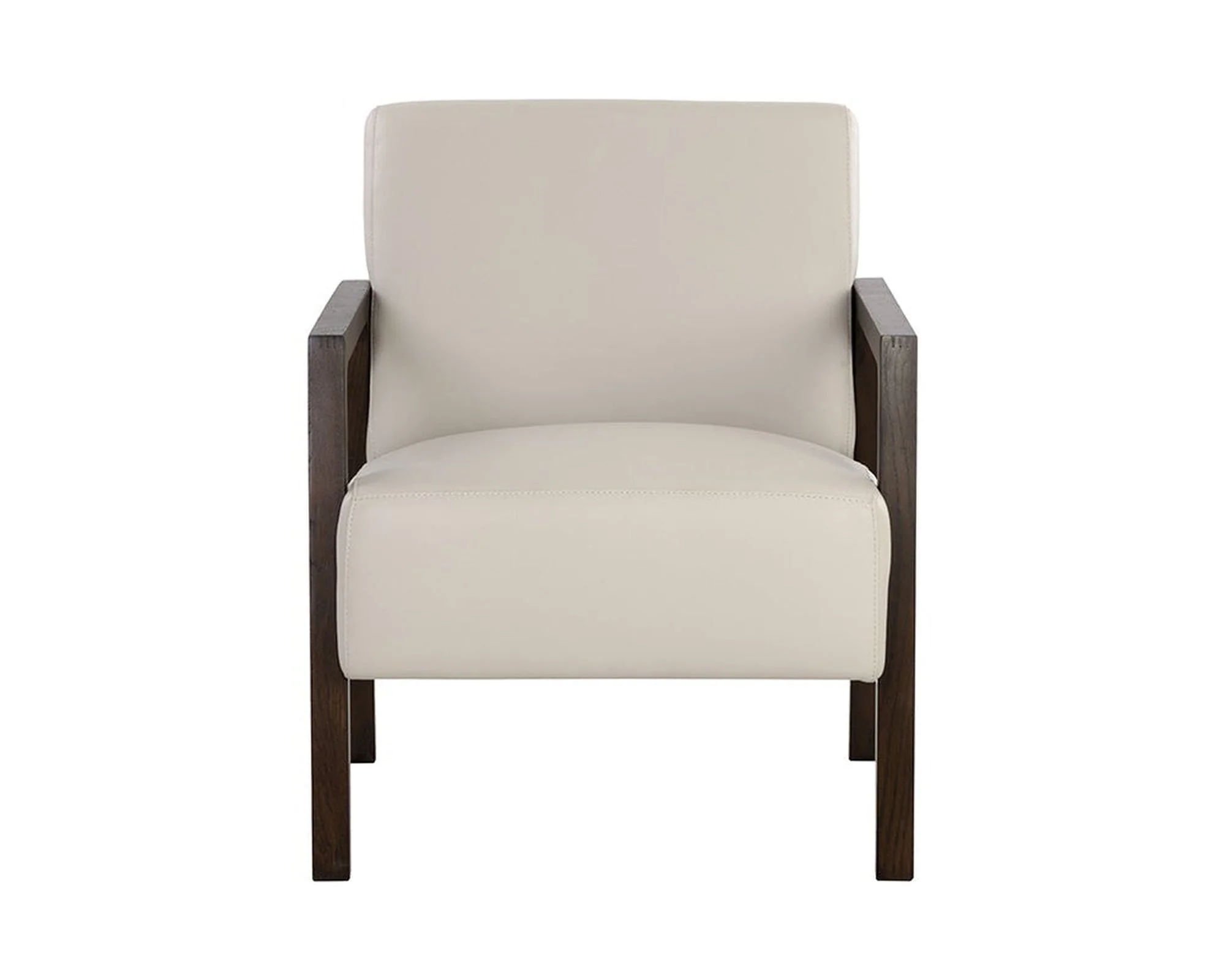 Sunpan Neymar Lounge Chair - Linea Light Grey Leather Clearance - Image 2