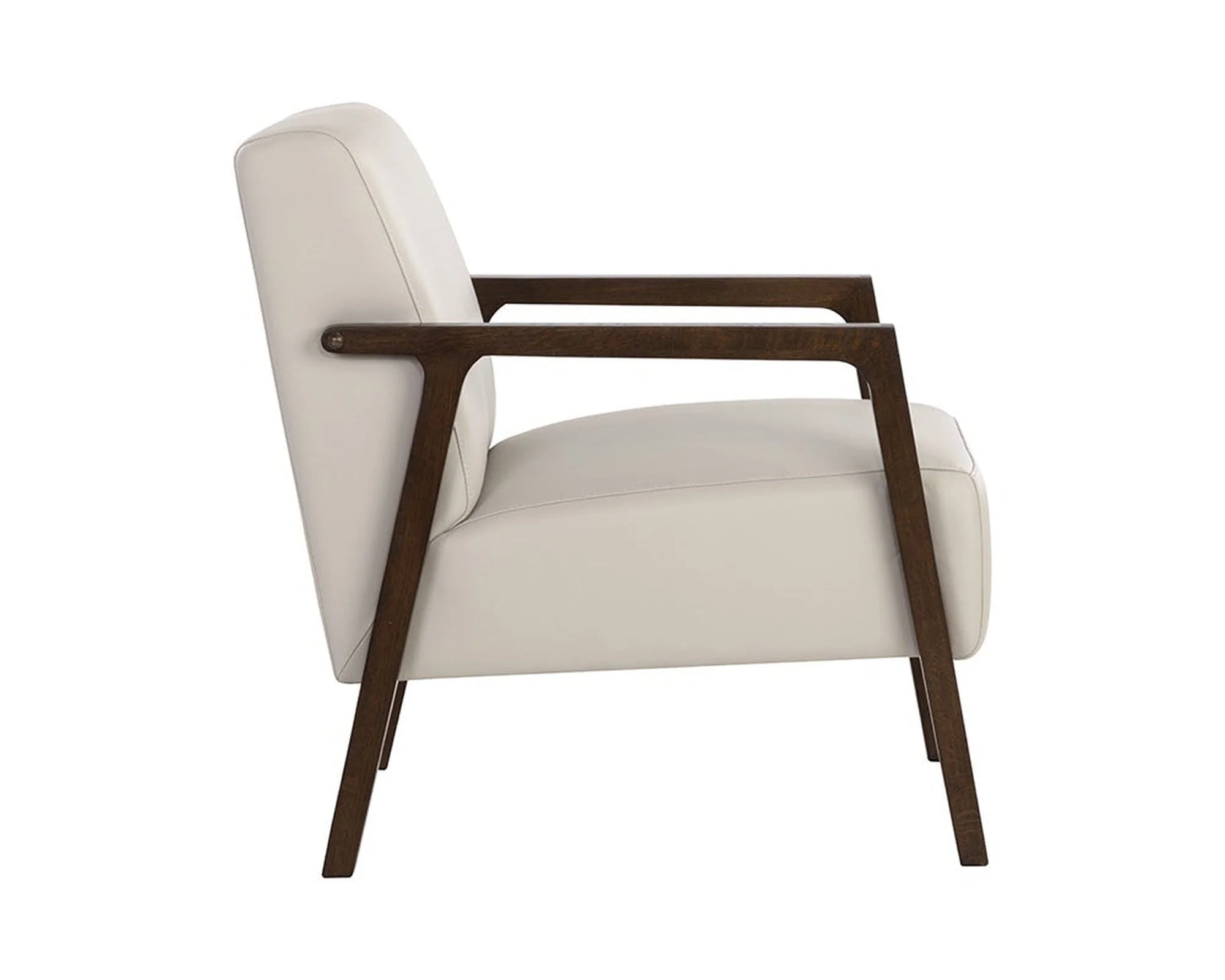 Sunpan Neymar Lounge Chair - Linea Light Grey Leather Clearance - Image 3
