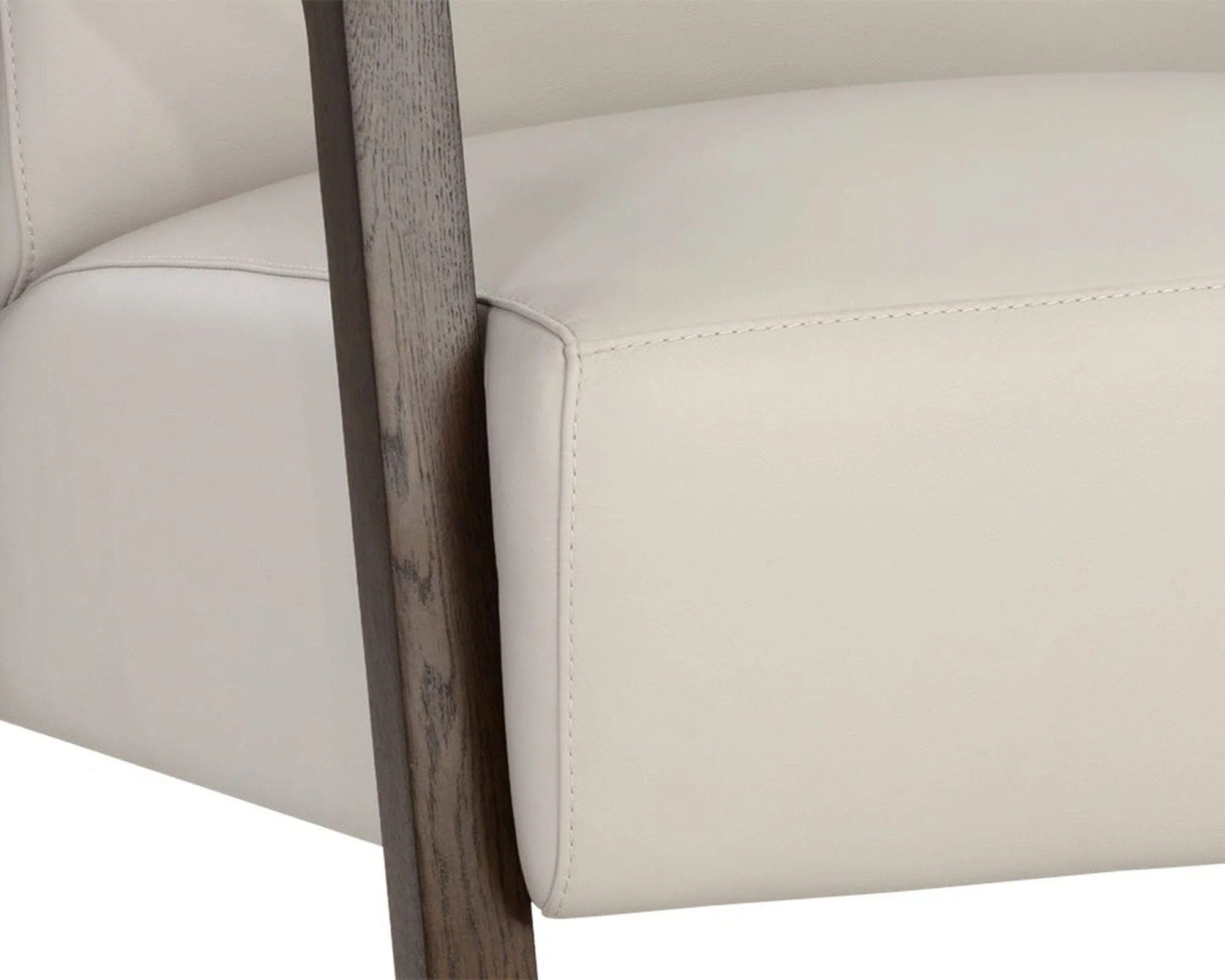 Sunpan Neymar Lounge Chair - Linea Light Grey Leather Clearance - Image 5