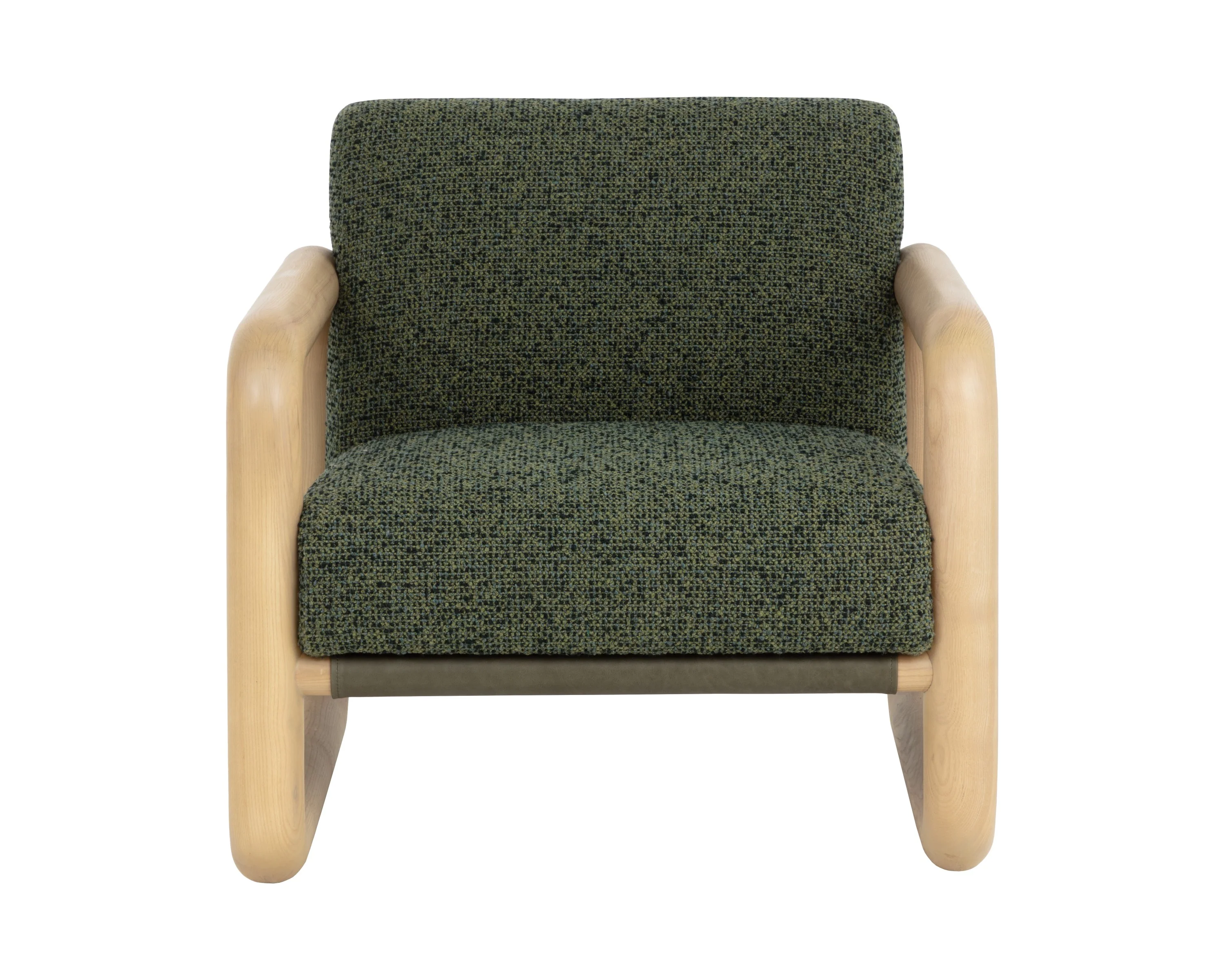 Sunpan Nubo Lounge Chair - Noah Meadow / Ludlow Dark Olive Leather - Image 2