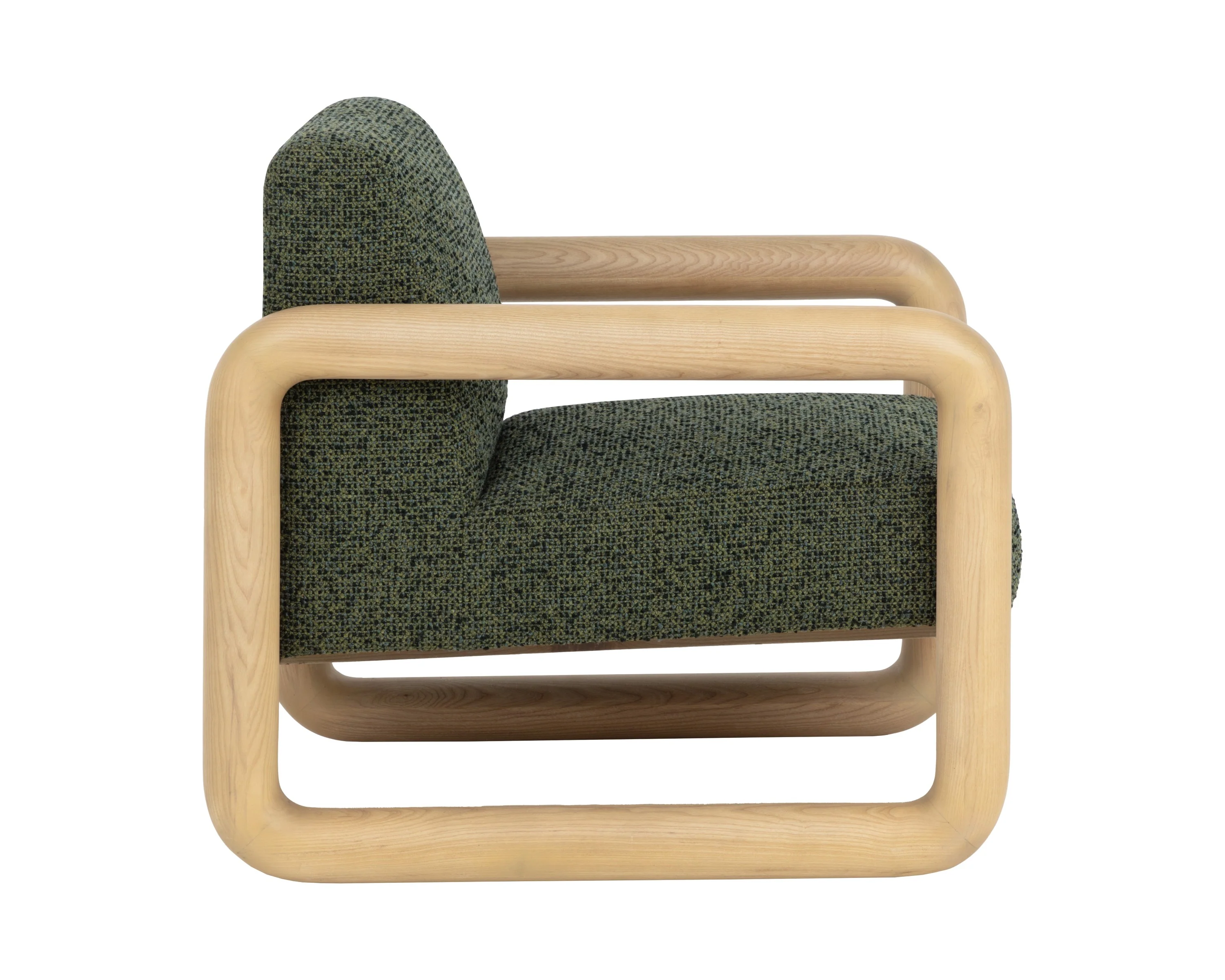 Sunpan Nubo Lounge Chair - Noah Meadow / Ludlow Dark Olive Leather - Image 3