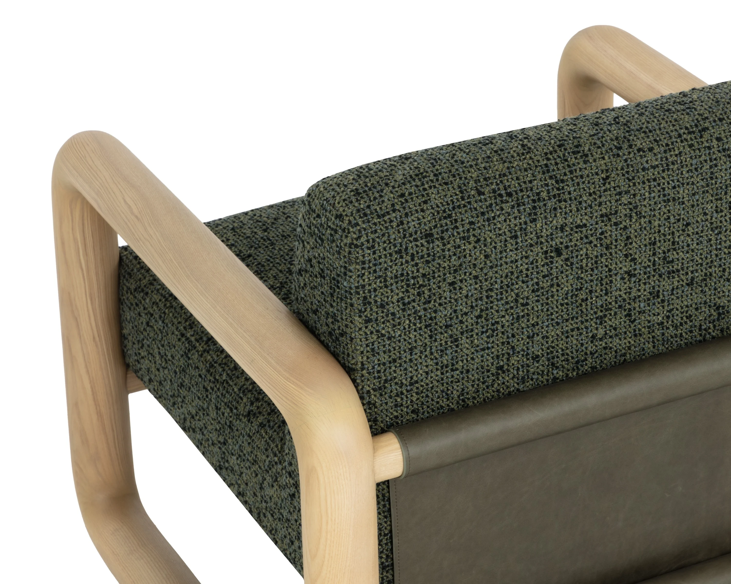 Sunpan Nubo Lounge Chair - Noah Meadow / Ludlow Dark Olive Leather - Image 5