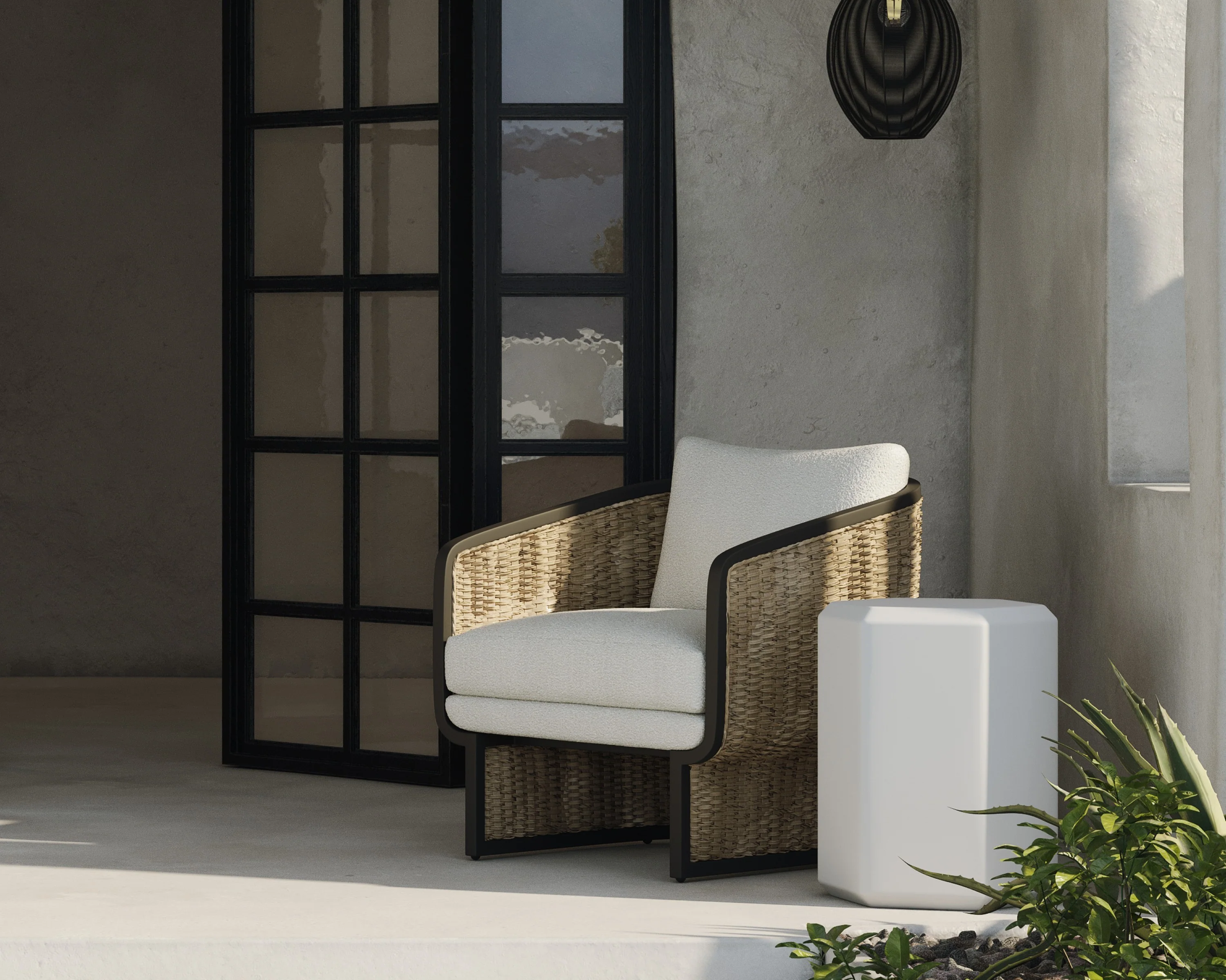 Sunpan Olbia Lounge Chair - Louis Cream - Image 2