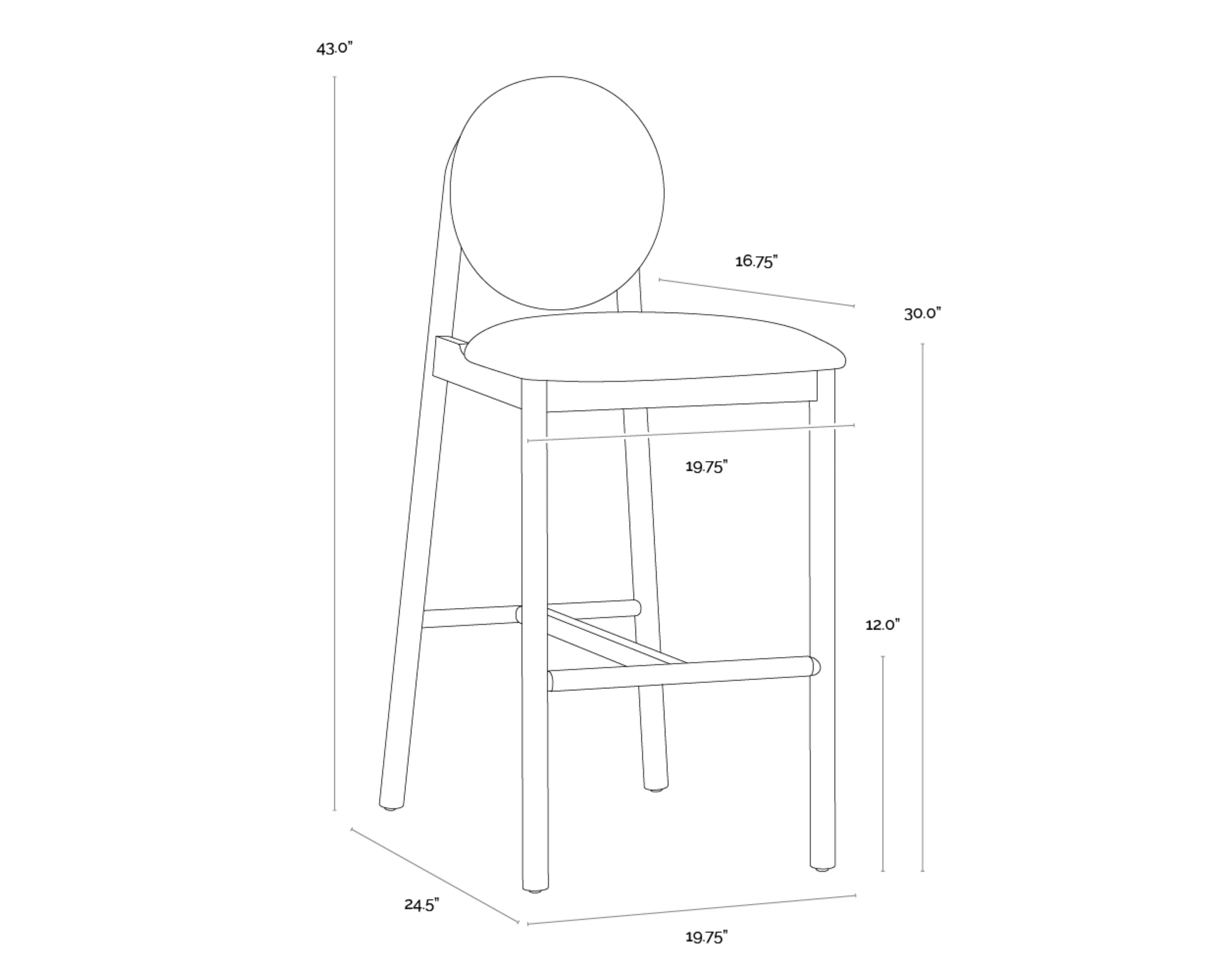 Sunpan Orabell Barstool - Image 7