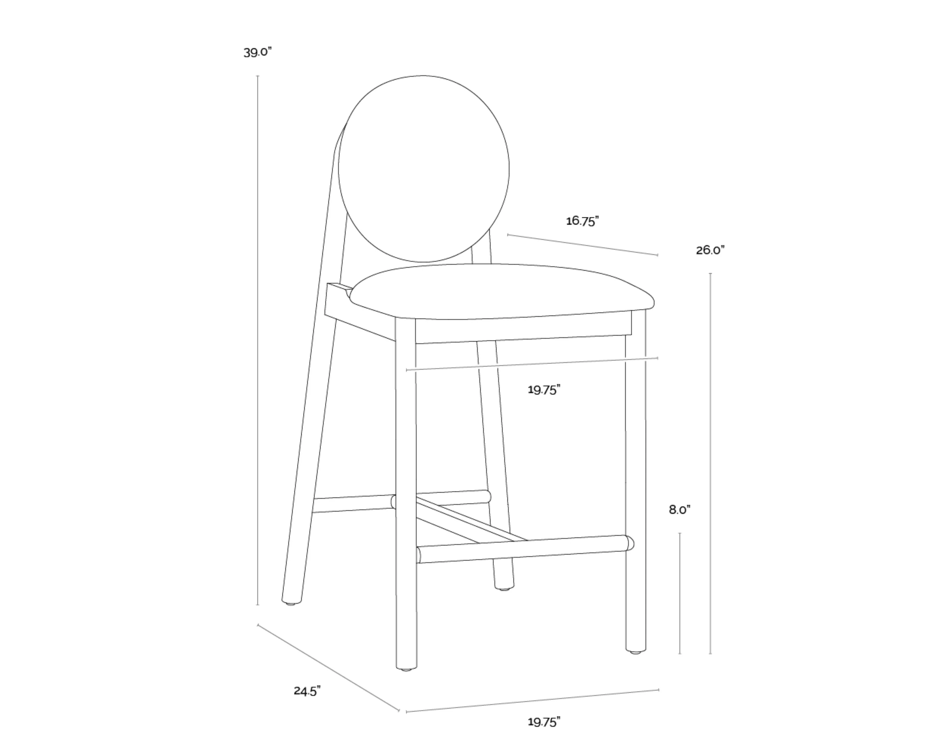Sunpan Orabell Counter Stool - Image 7