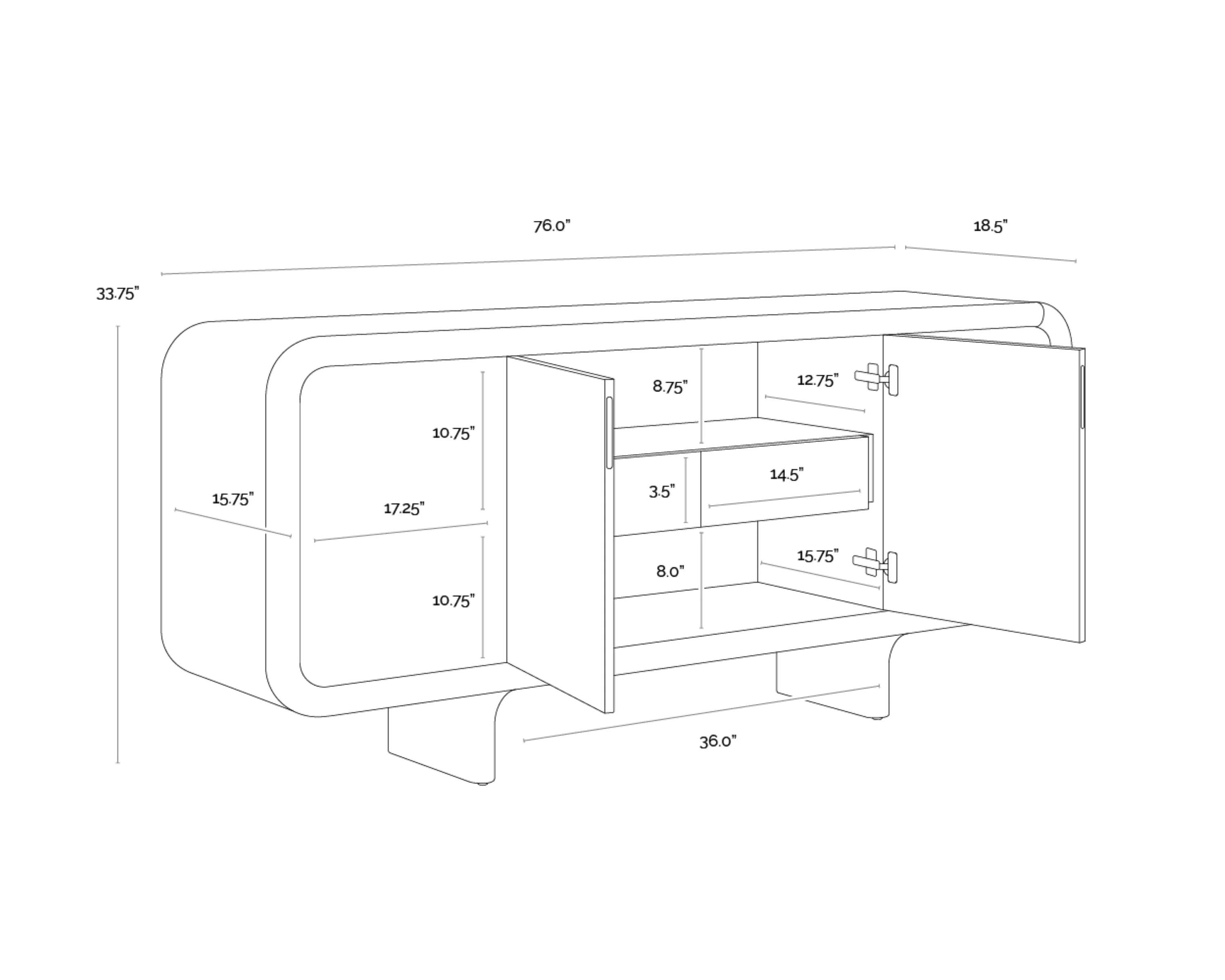 Sunpan Pascoe Sideboard - Image 6