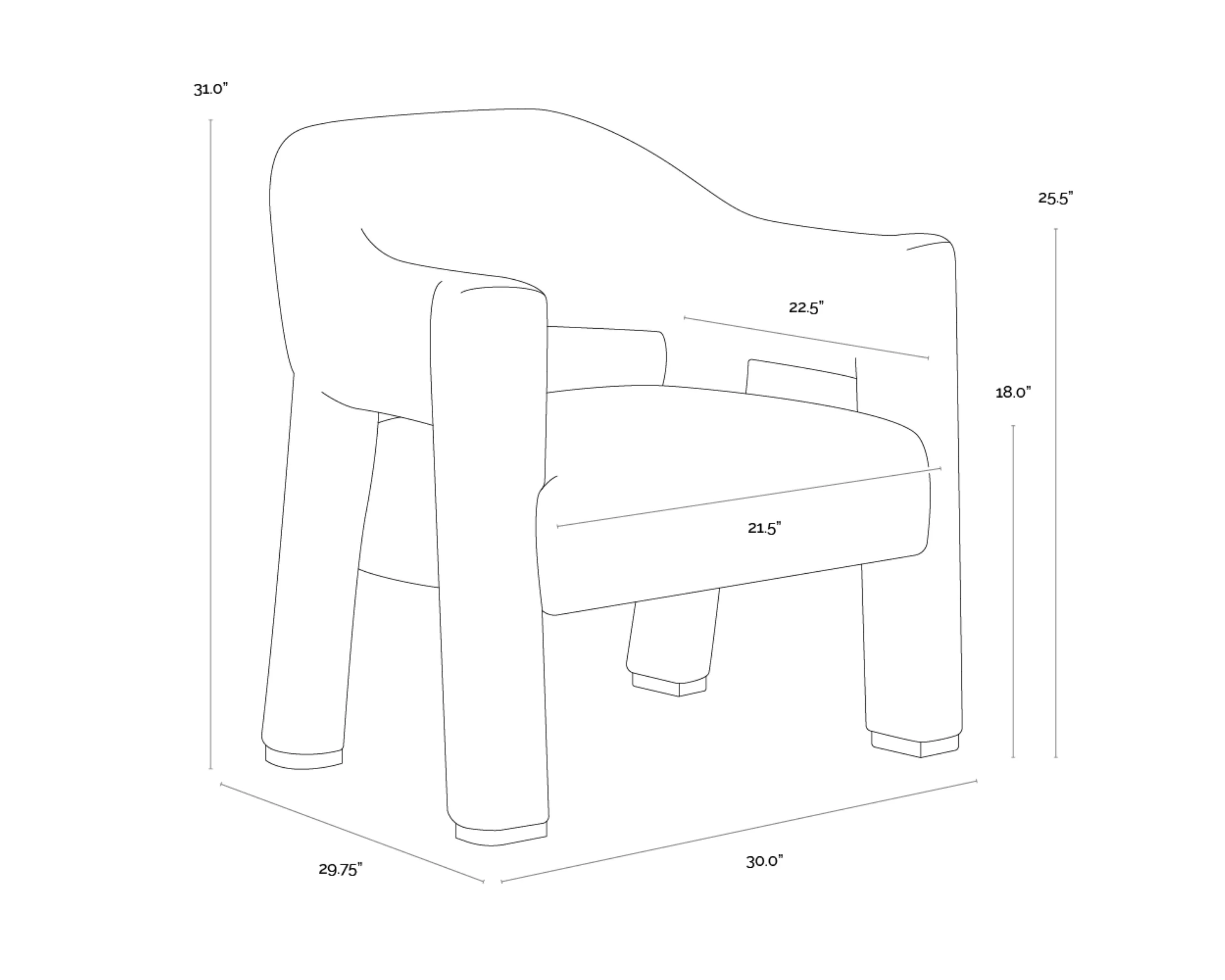 Sunpan Prisca Lounge Chair - Noah Meadow - Image 6