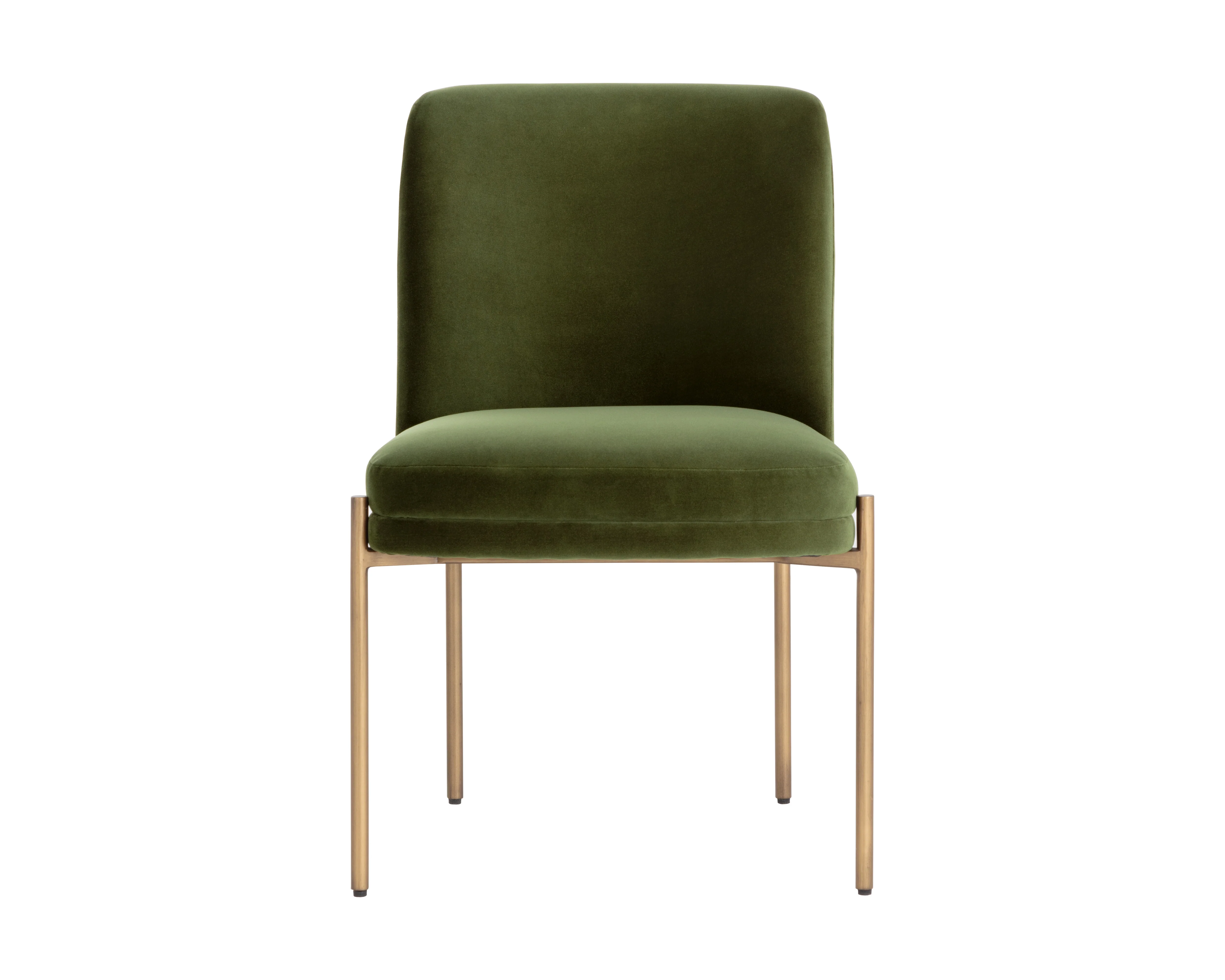 Sunpan Richie Dining Chair - Antique Brass - Forest Green - Image 2