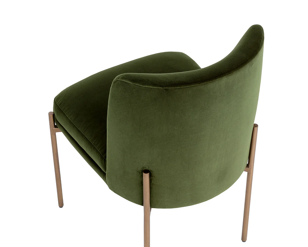 Sunpan Richie Dining Chair - Antique Brass - Forest Green - Image 5