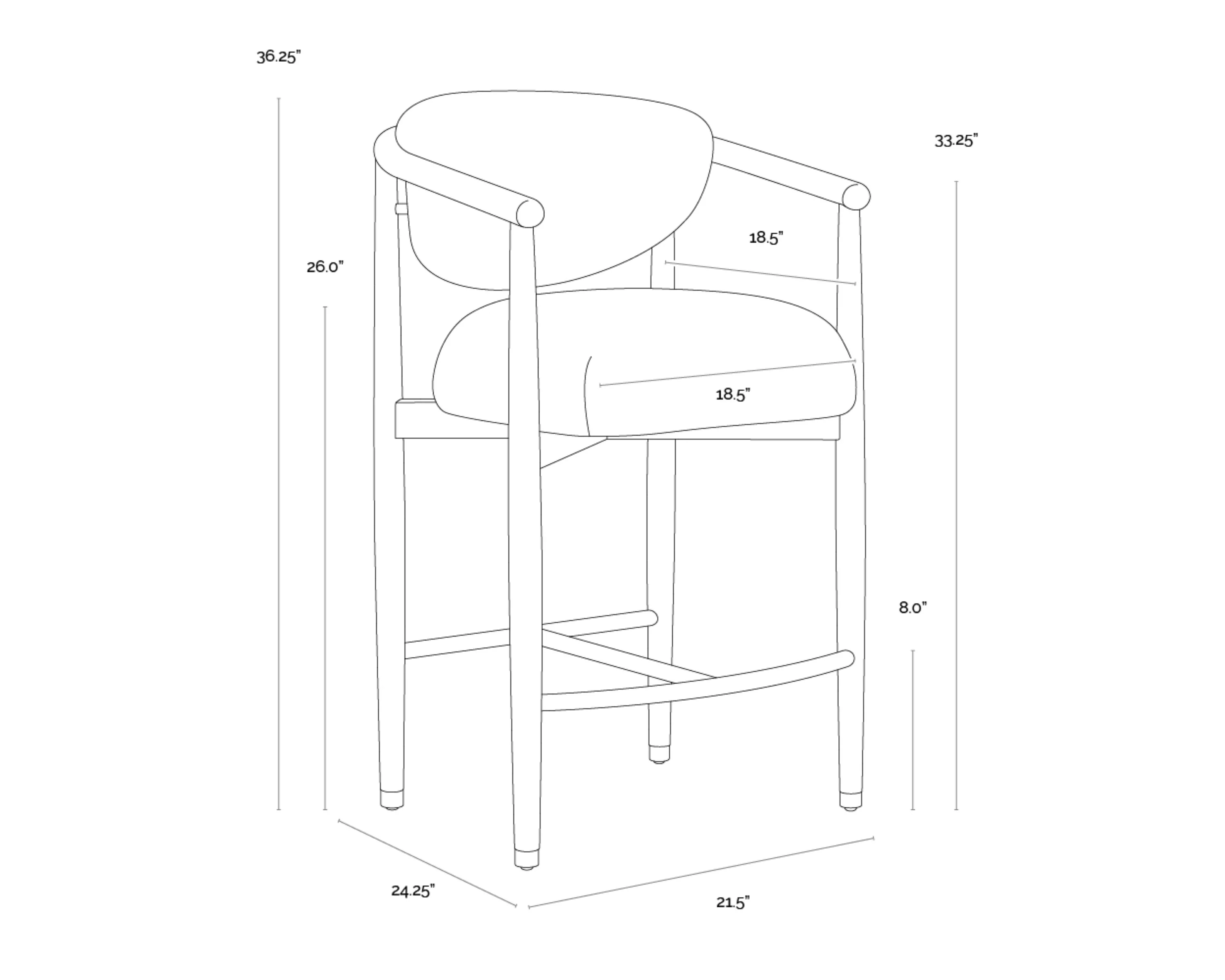 Sunpan Sigrid Counter Stool - Image 11