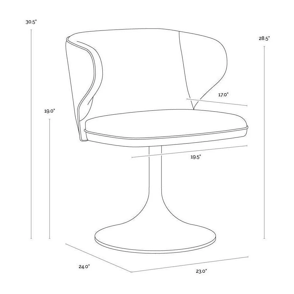 Sunpan Simone Swivel Dining Chair - Casablanca Cloud - Image 8