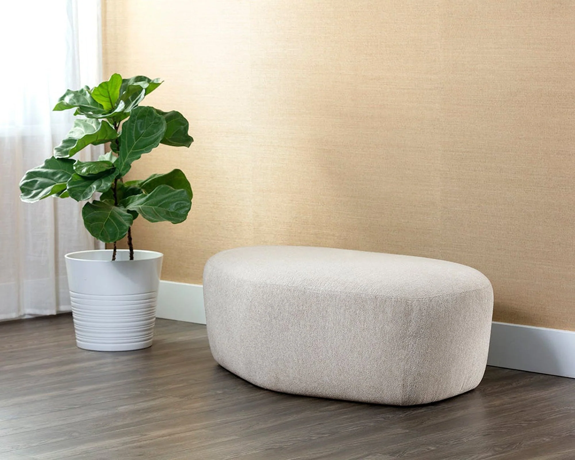 Sunpan Soraya Ottoman - Dove Cream - Image 5