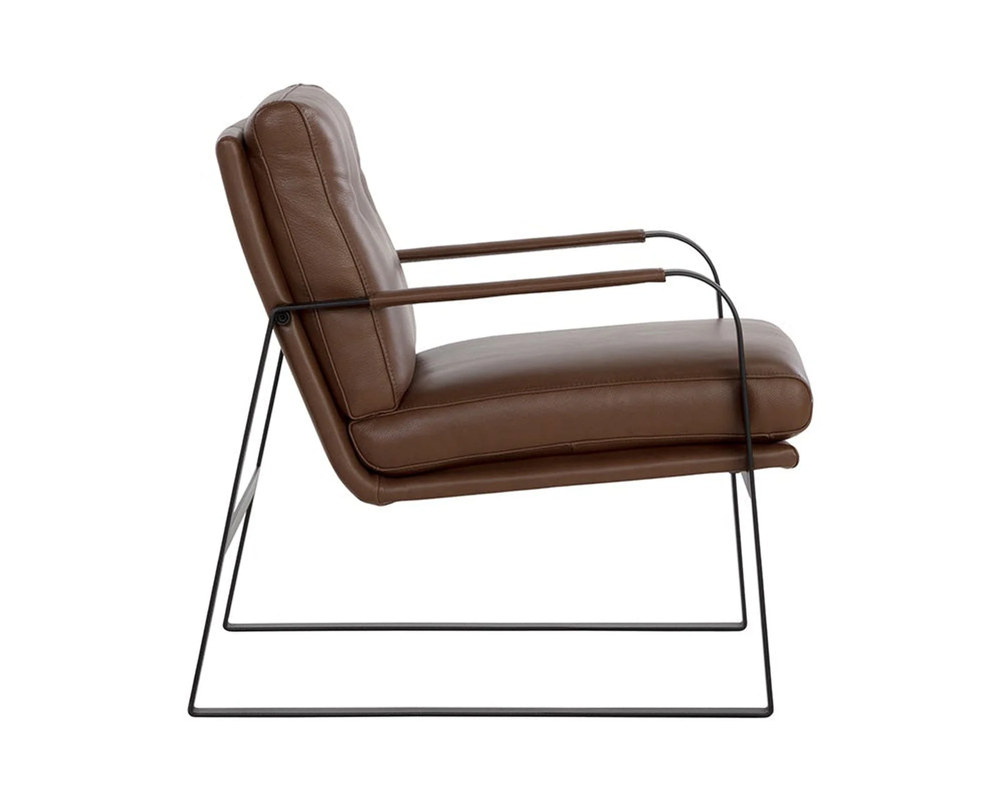 Sunpan Sterling Lounge Chair - Missouri Mahogany Leather Clearance - Image 3