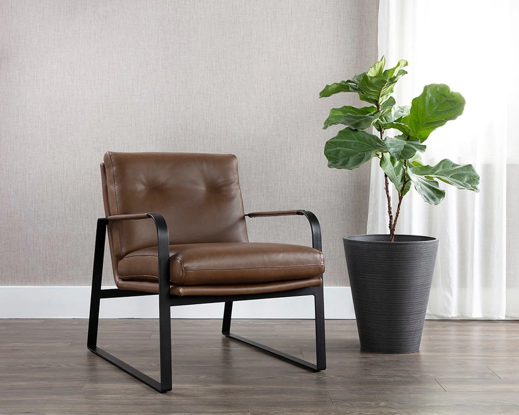 Sunpan Sterling Lounge Chair - Missouri Mahogany Leather Clearance - Image 8
