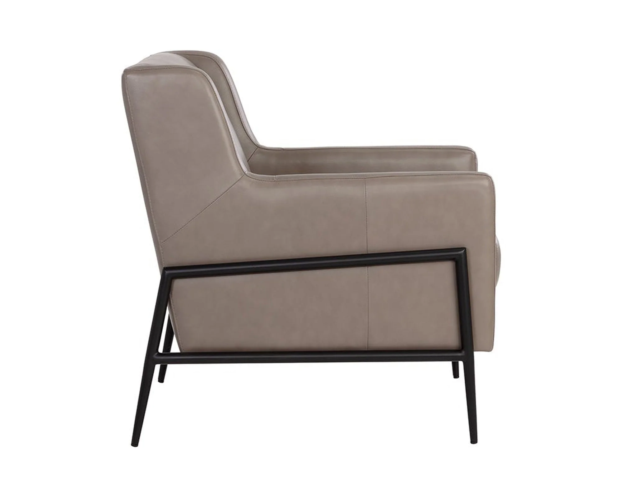 Sunpan Talula Lounge Chair - Alpine Grey Leather Clearance - Image 3