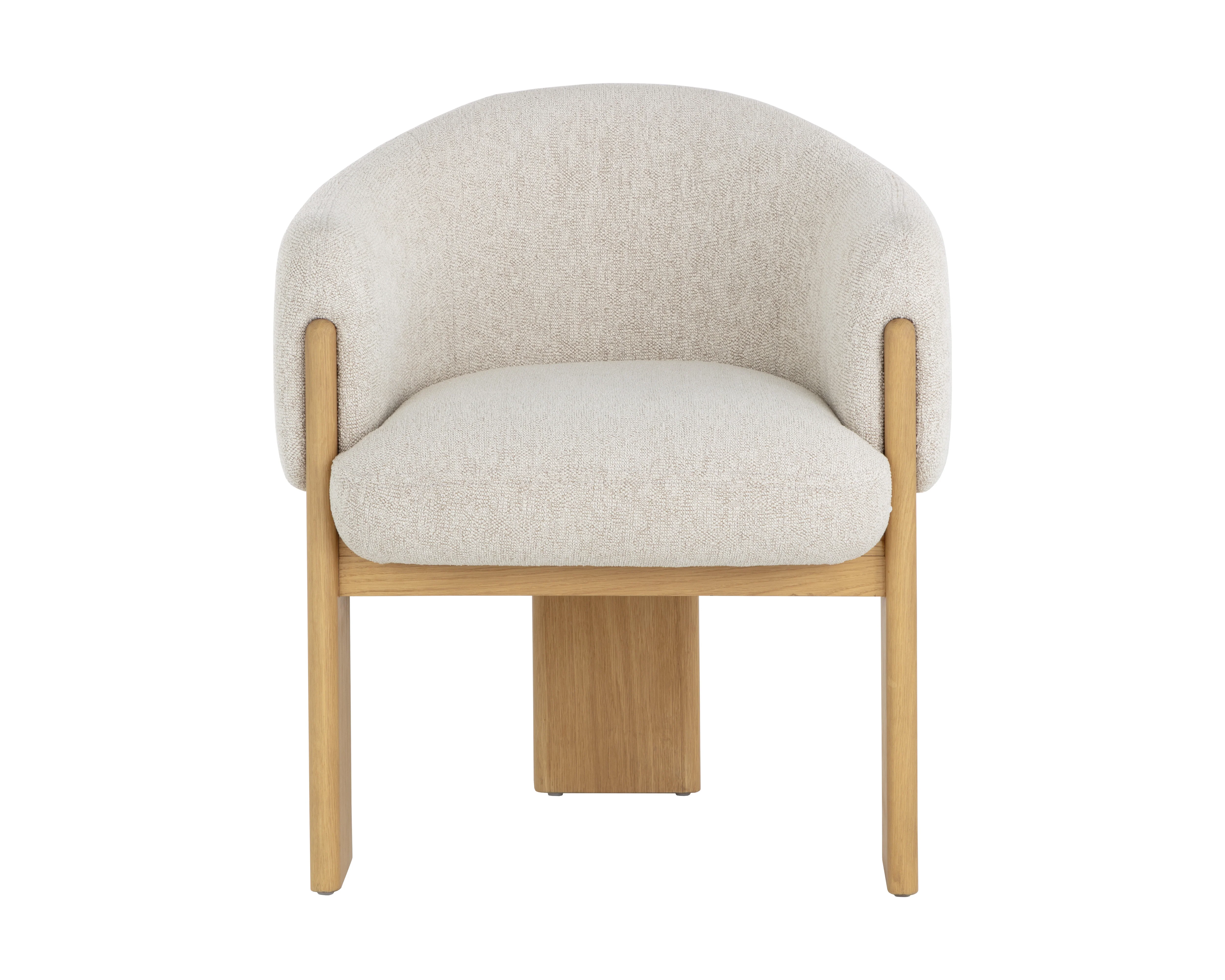 Sunpan Trine Dining Armchair - Rustic Oak - Dove Cream Clearance - Image 2