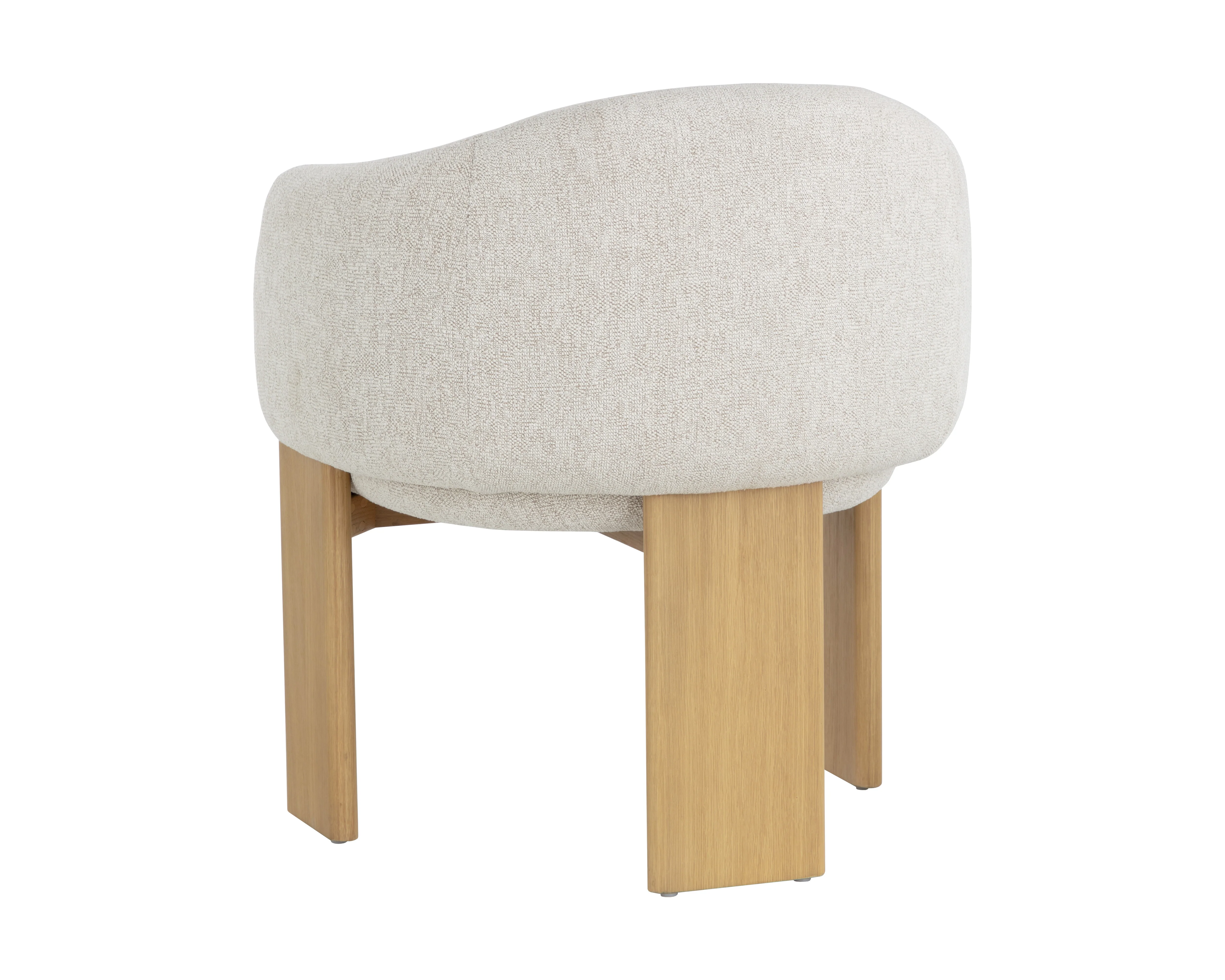 Sunpan Trine Dining Armchair - Rustic Oak - Dove Cream Clearance - Image 3
