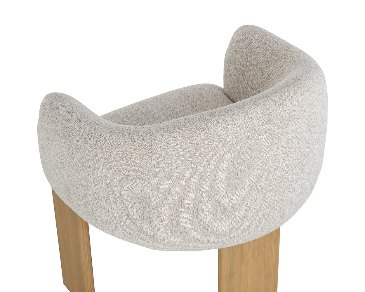 Sunpan Trine Dining Armchair - Rustic Oak - Dove Cream Clearance - Image 5