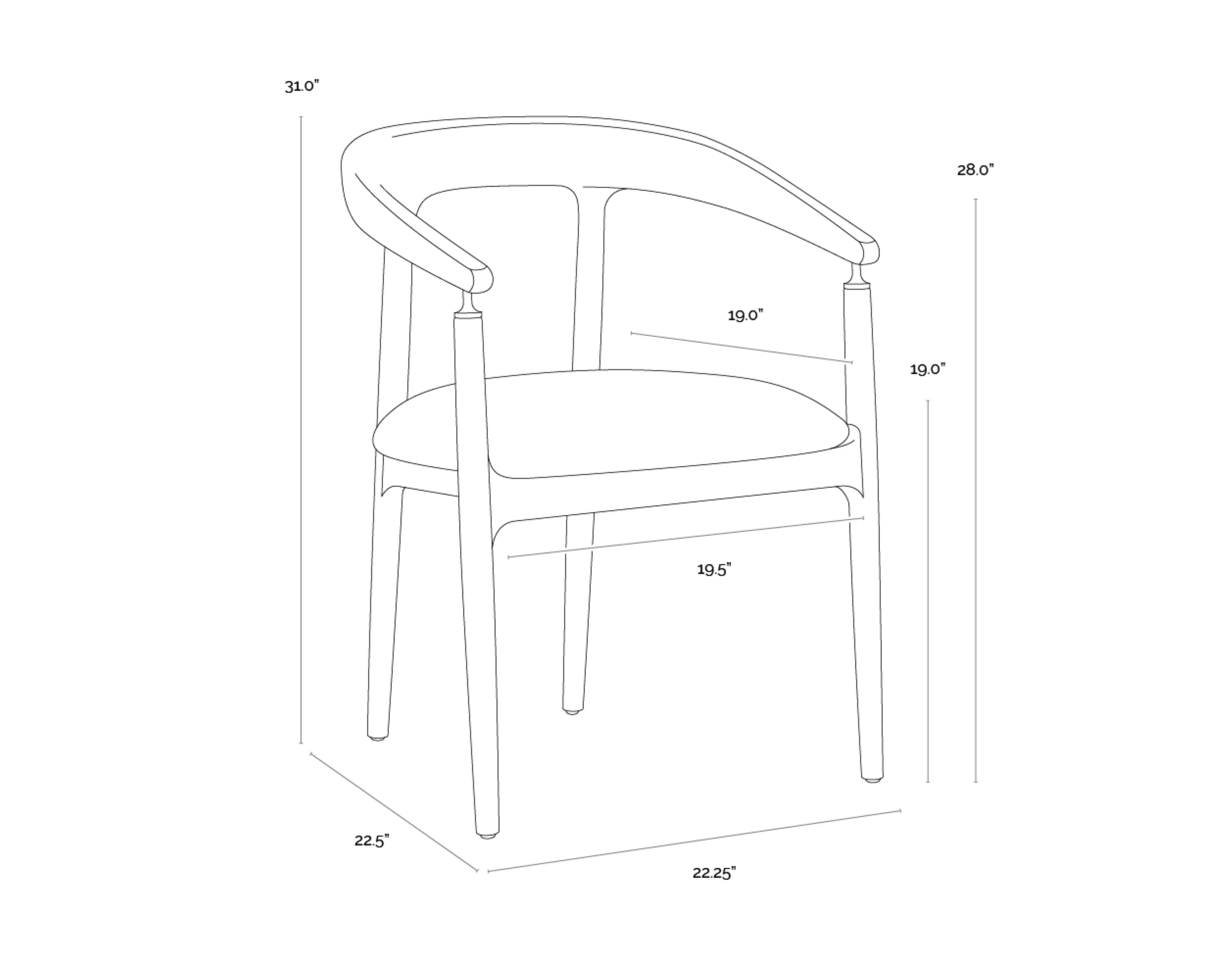 Sunpan Valmont Dining Armchair - Milliken Cognac - Image 6