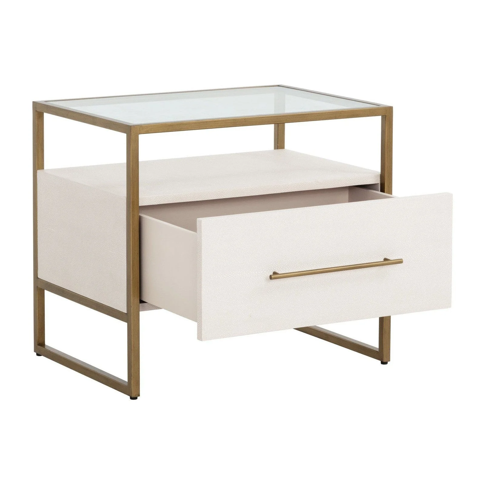 Sunpan Venice Nightstand - Oyster Shagreen Clearance - Image 3