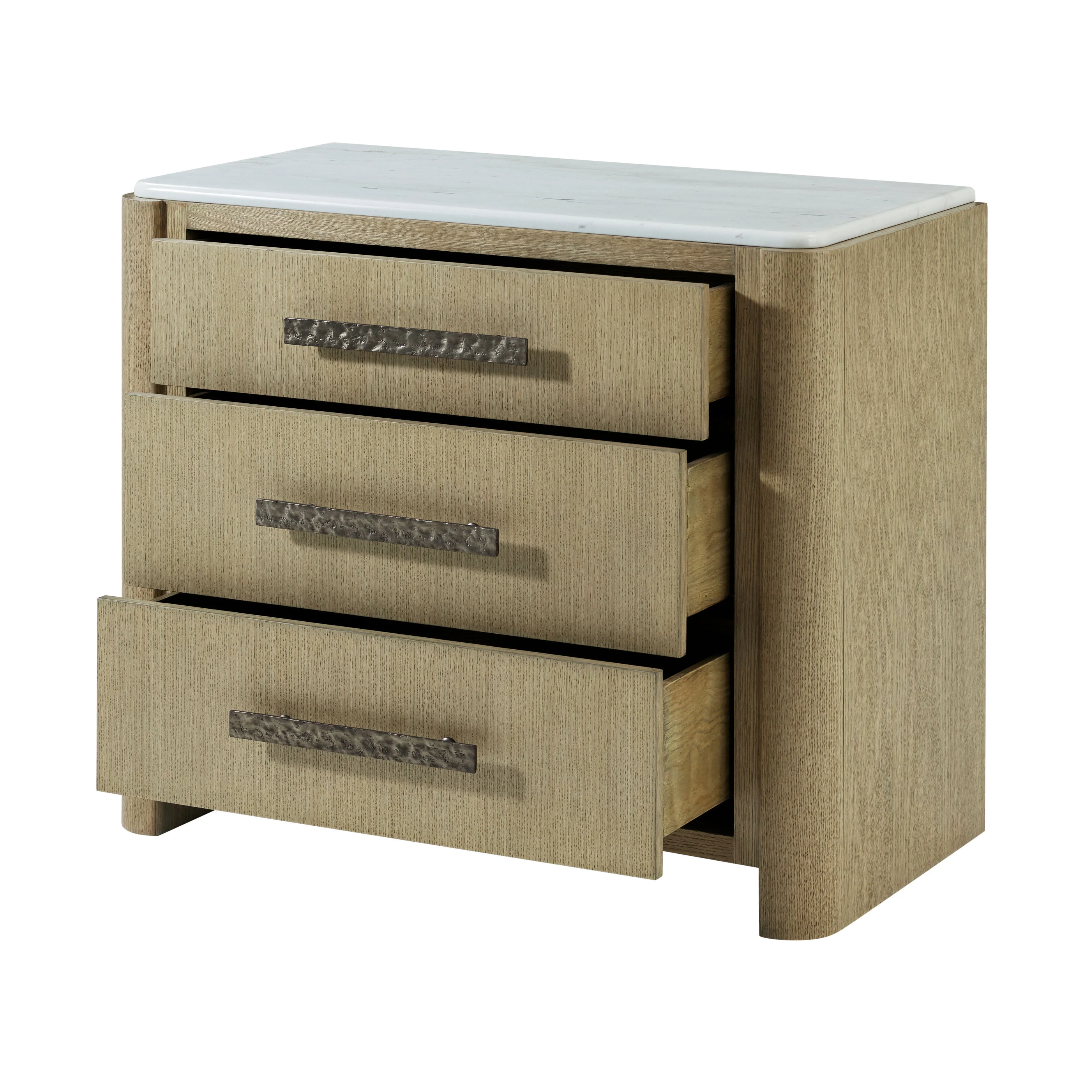 Theodore Alexander Essence Three Drawer Marble Top Nightstand Clearance - Image 5
