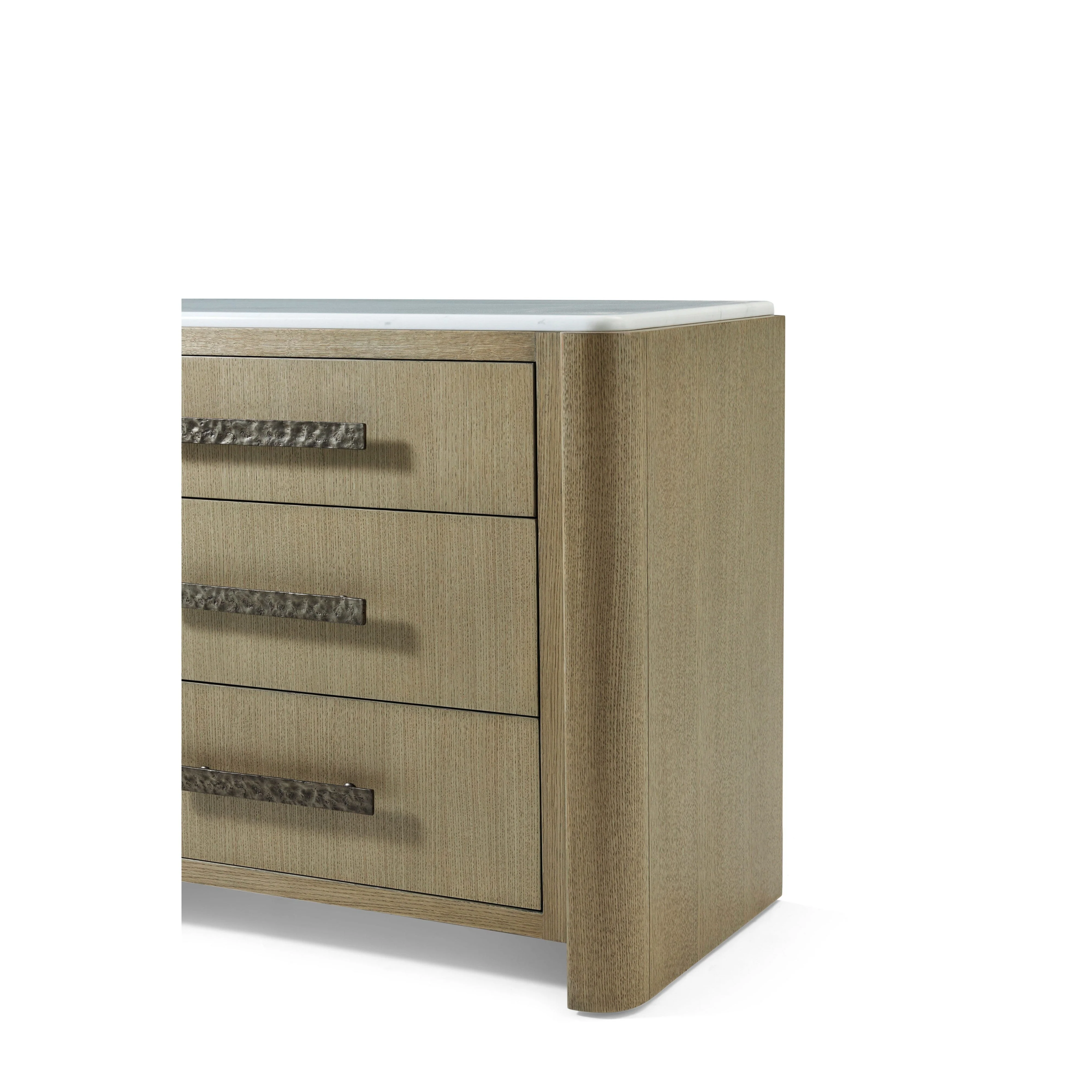 Theodore Alexander Essence Three Drawer Marble Top Nightstand Clearance - Image 9