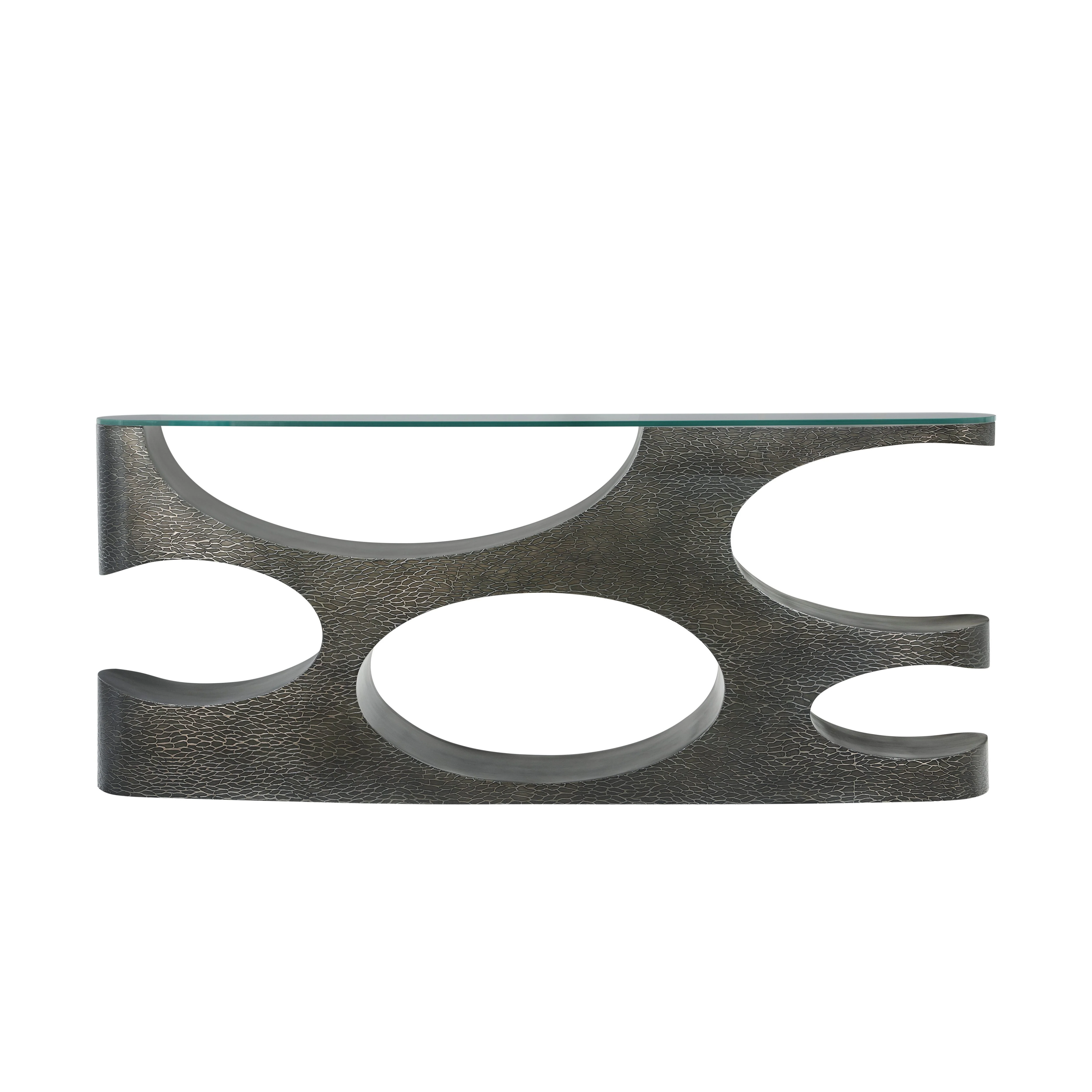 Theodore Alexander Essence Volcanic Metal Console Clearance - Image 3