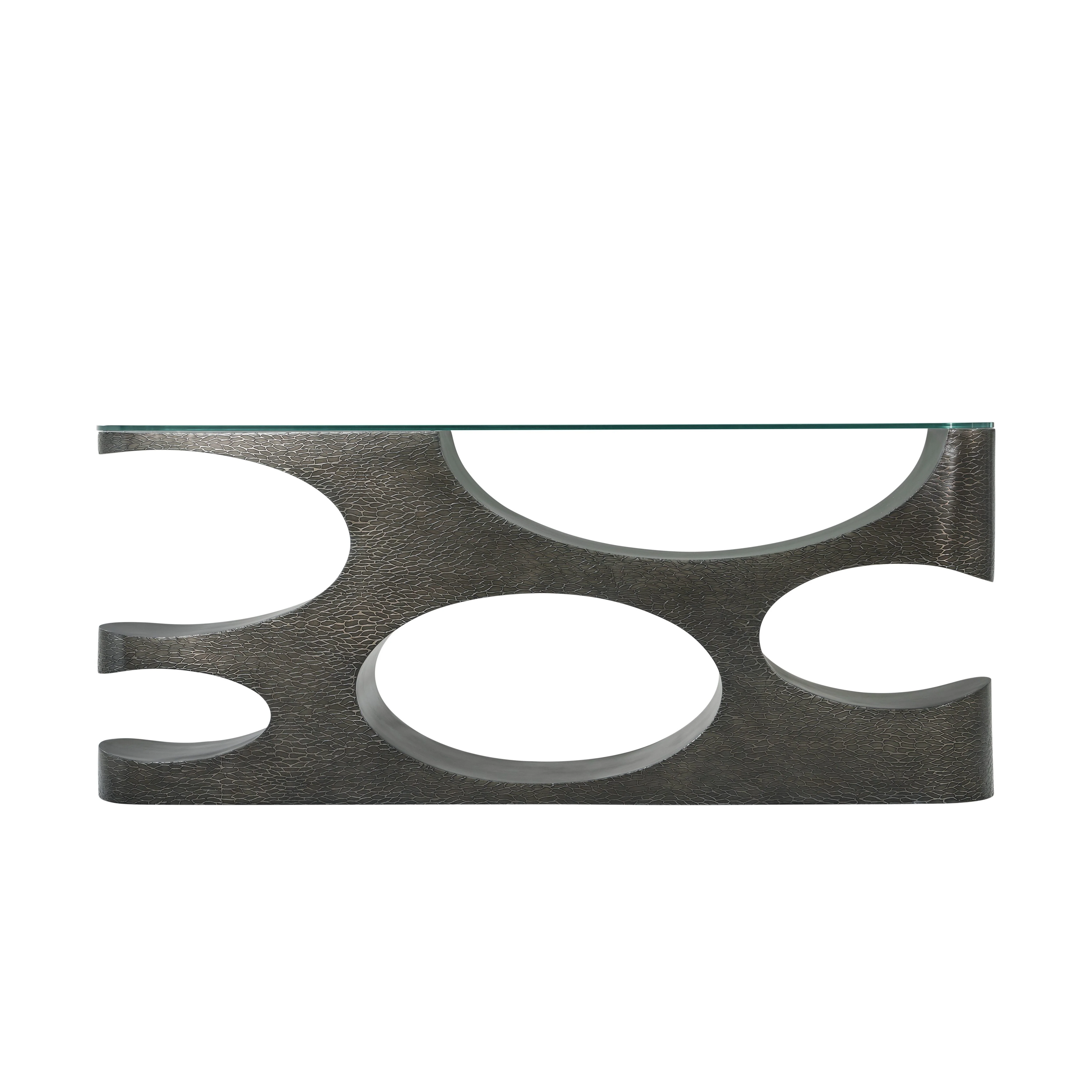 Theodore Alexander Essence Volcanic Metal Console Clearance - Image 4