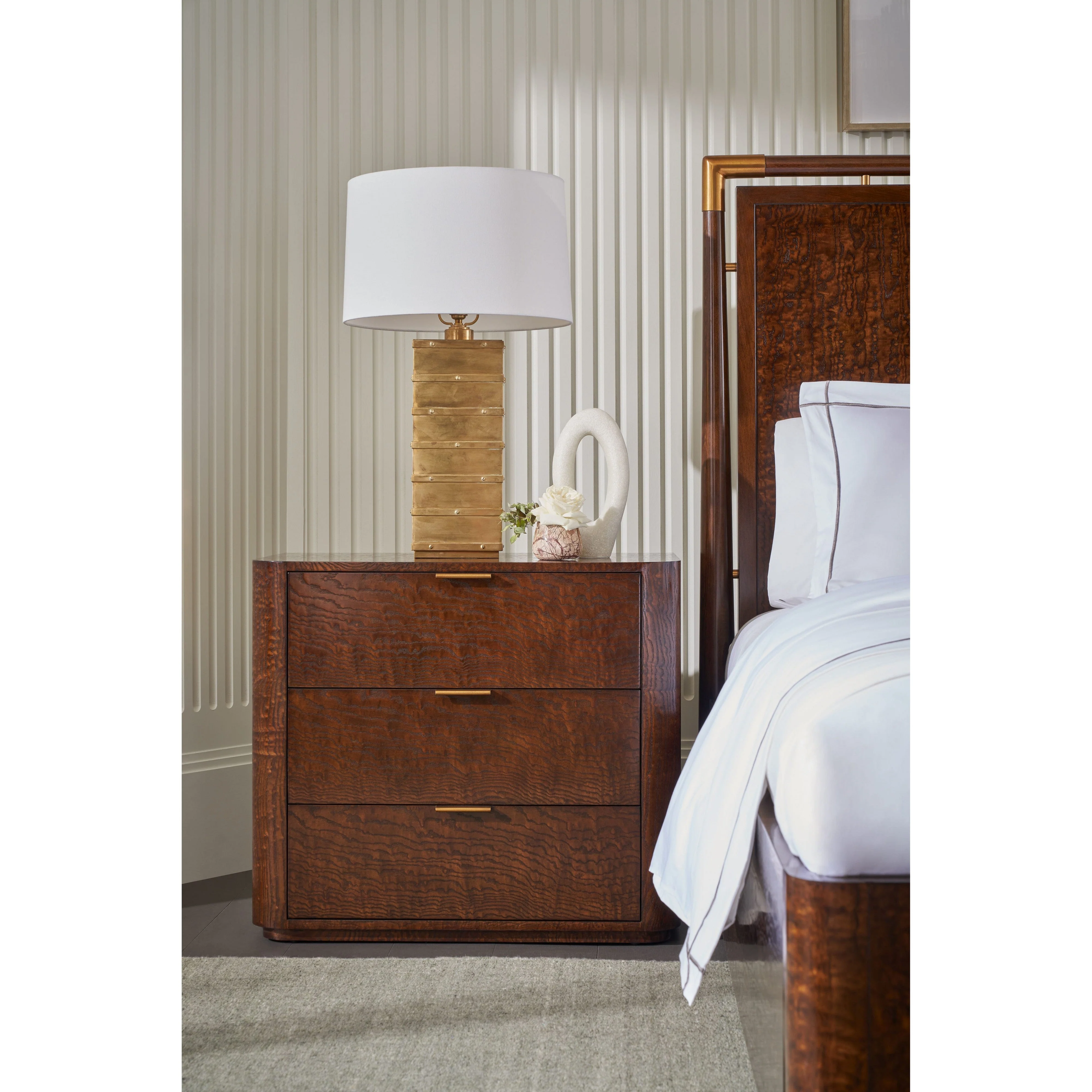 Theodore Alexander Kesden Three Drawer Nightstand - Image 2