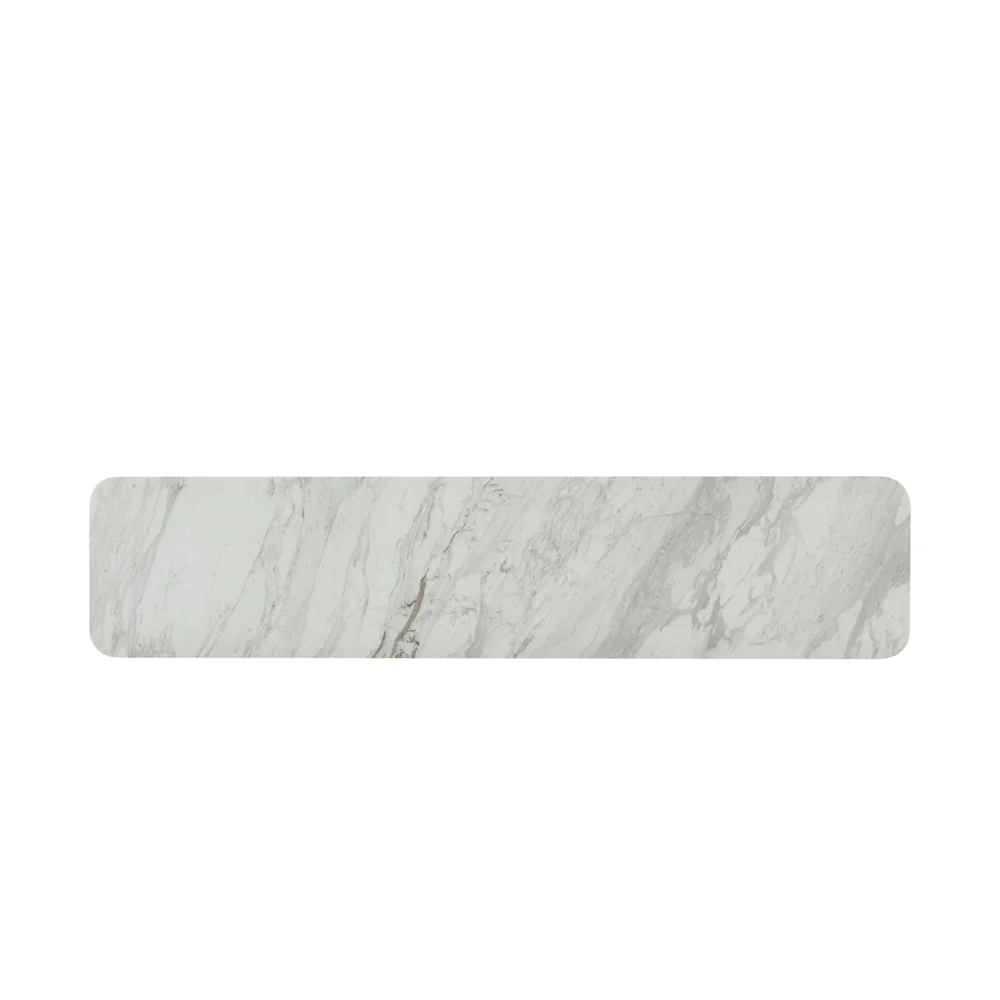Theodore Alexander Repose Wooden Console Table Marble Top - Image 2