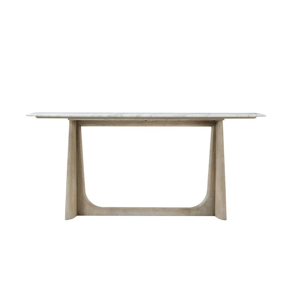 Theodore Alexander Repose Wooden Console Table Marble Top - Image 3