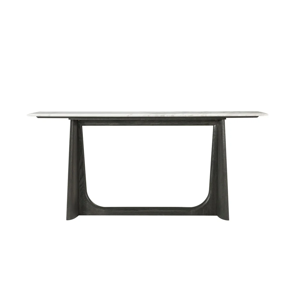 Theodore Alexander Repose Wooden Console Table Marble Top - Image 8