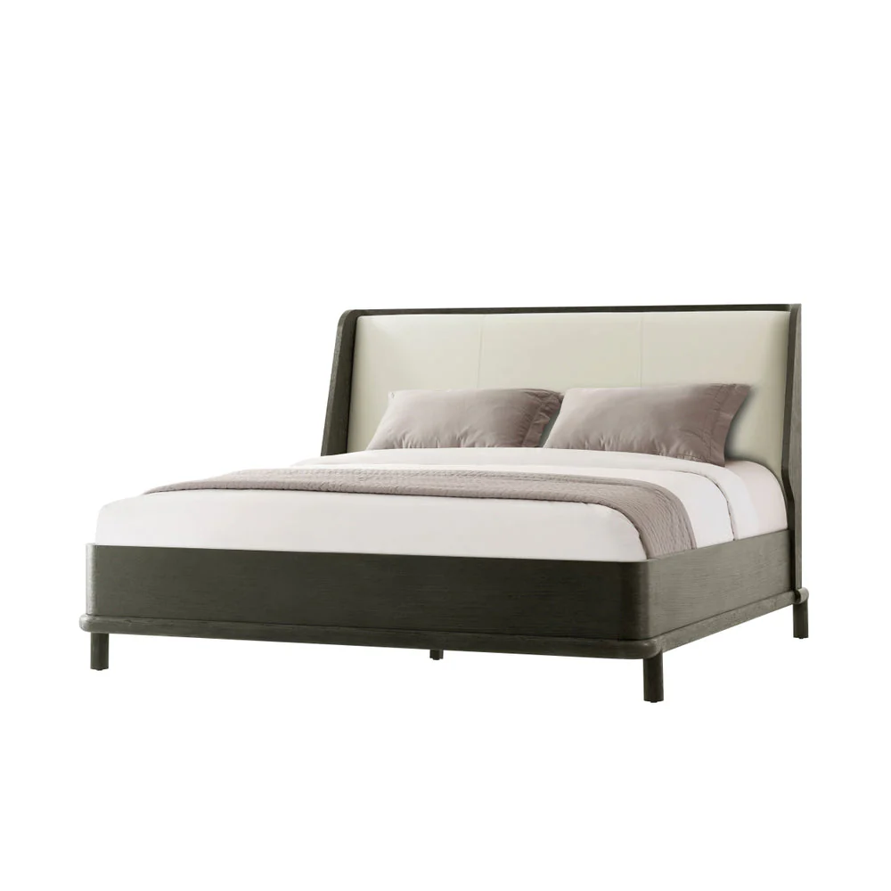 Theodore Alexander Repose Wooden with Upholstered Headboard Bed Clearance - Image 2