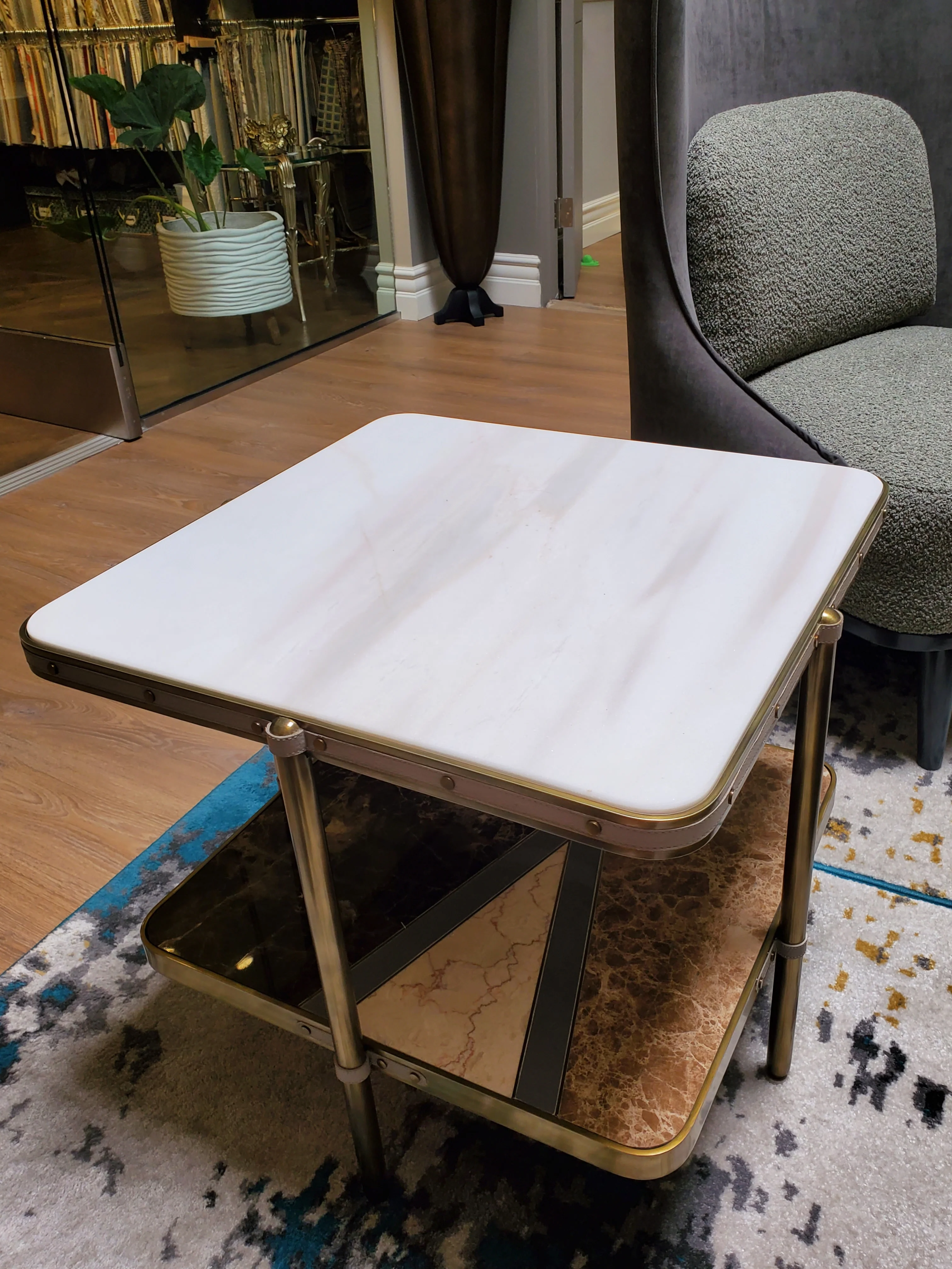Theodore Alexander TA Iconic Two Tiered Side Table Floor Sample - Image 3