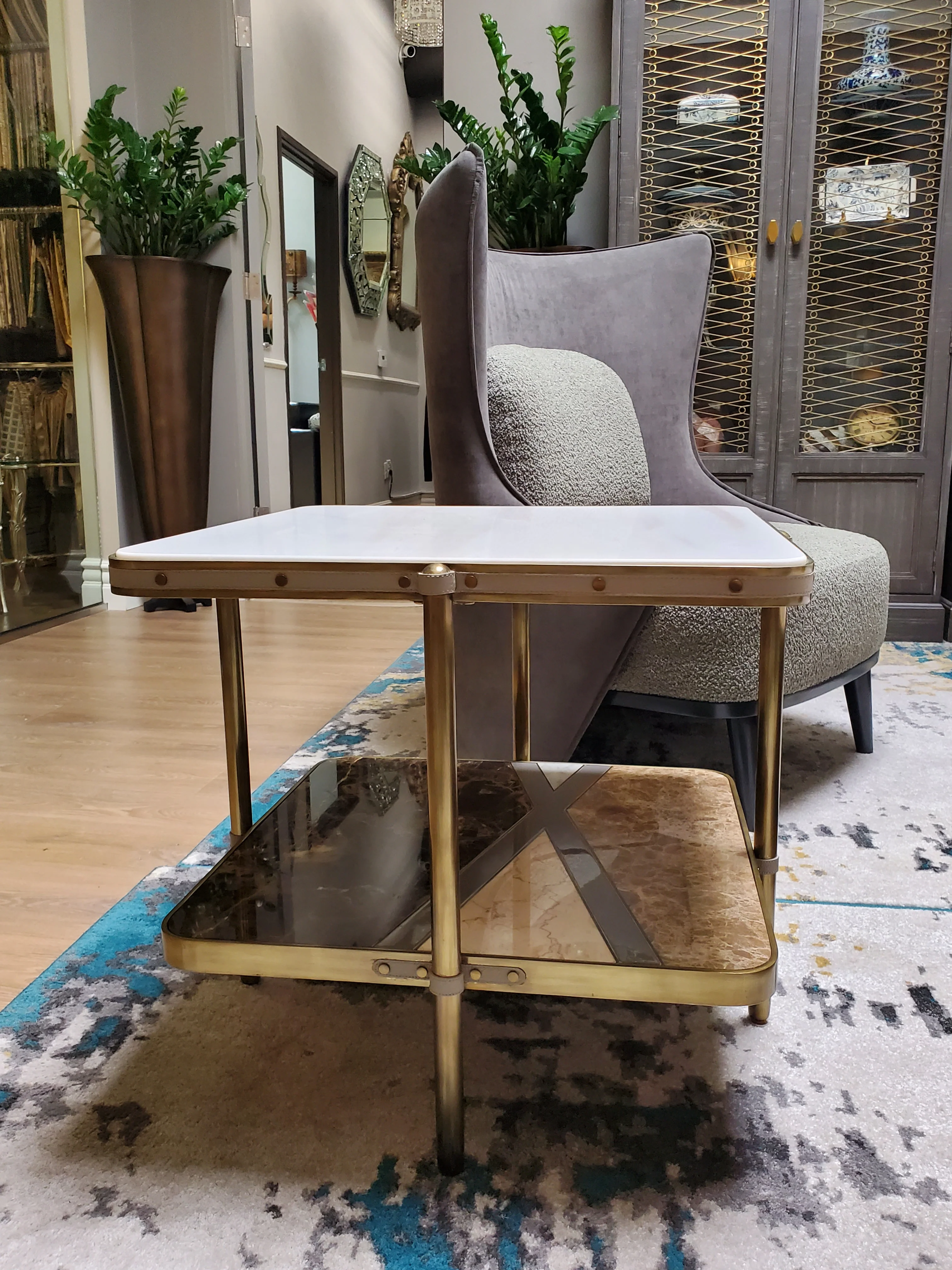 Theodore Alexander TA Iconic Two Tiered Side Table Floor Sample - Image 4