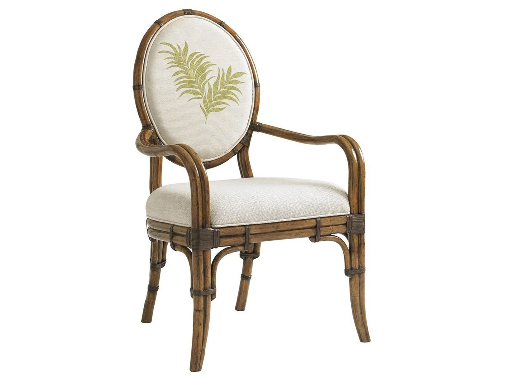 Tommy Bahama Home Bali Hai Gulfstream Oval Back Arm Chair As Shown - Image 4