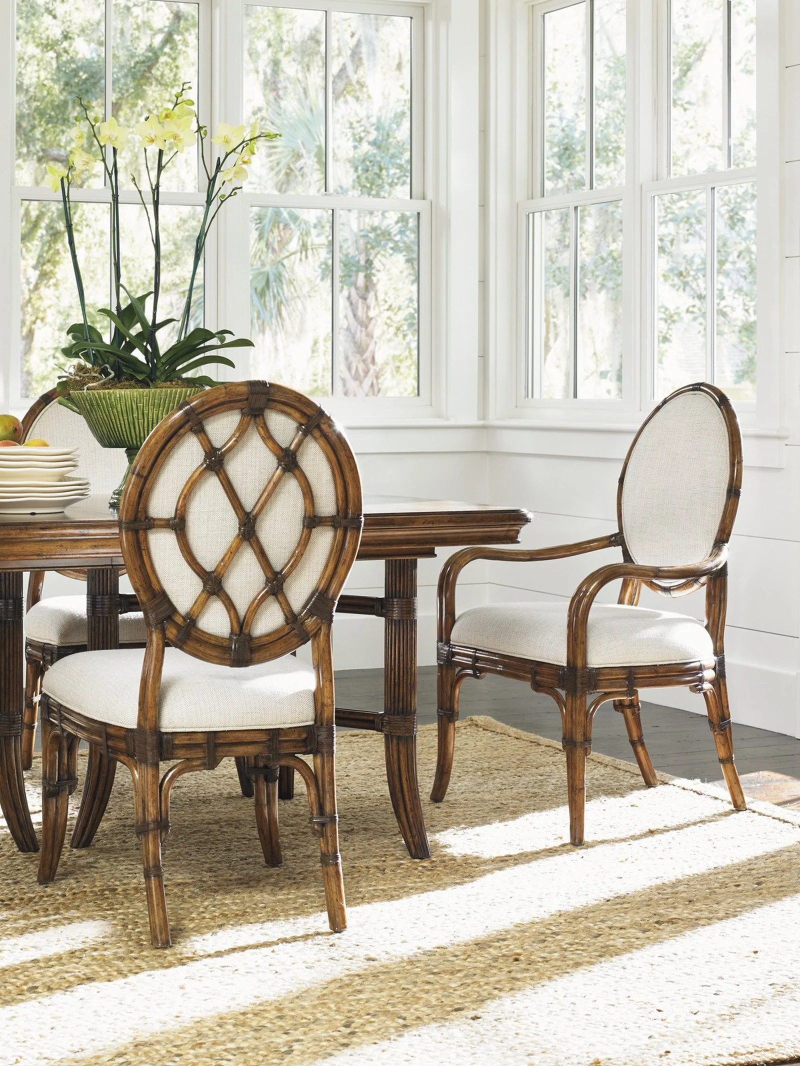 Tommy Bahama Home Bali Hai Gulfstream Oval Back Arm Chair Customizable - Image 2