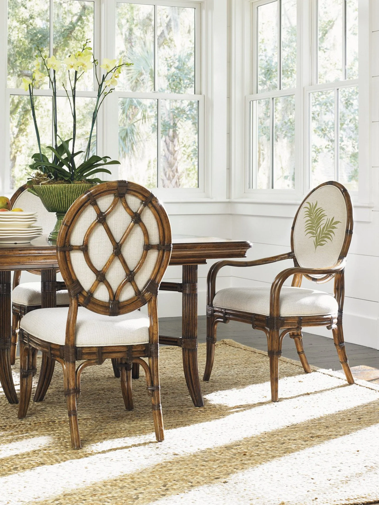 Tommy Bahama Home Bali Hai Gulfstream Oval Back Arm Chair Customizable - Image 5