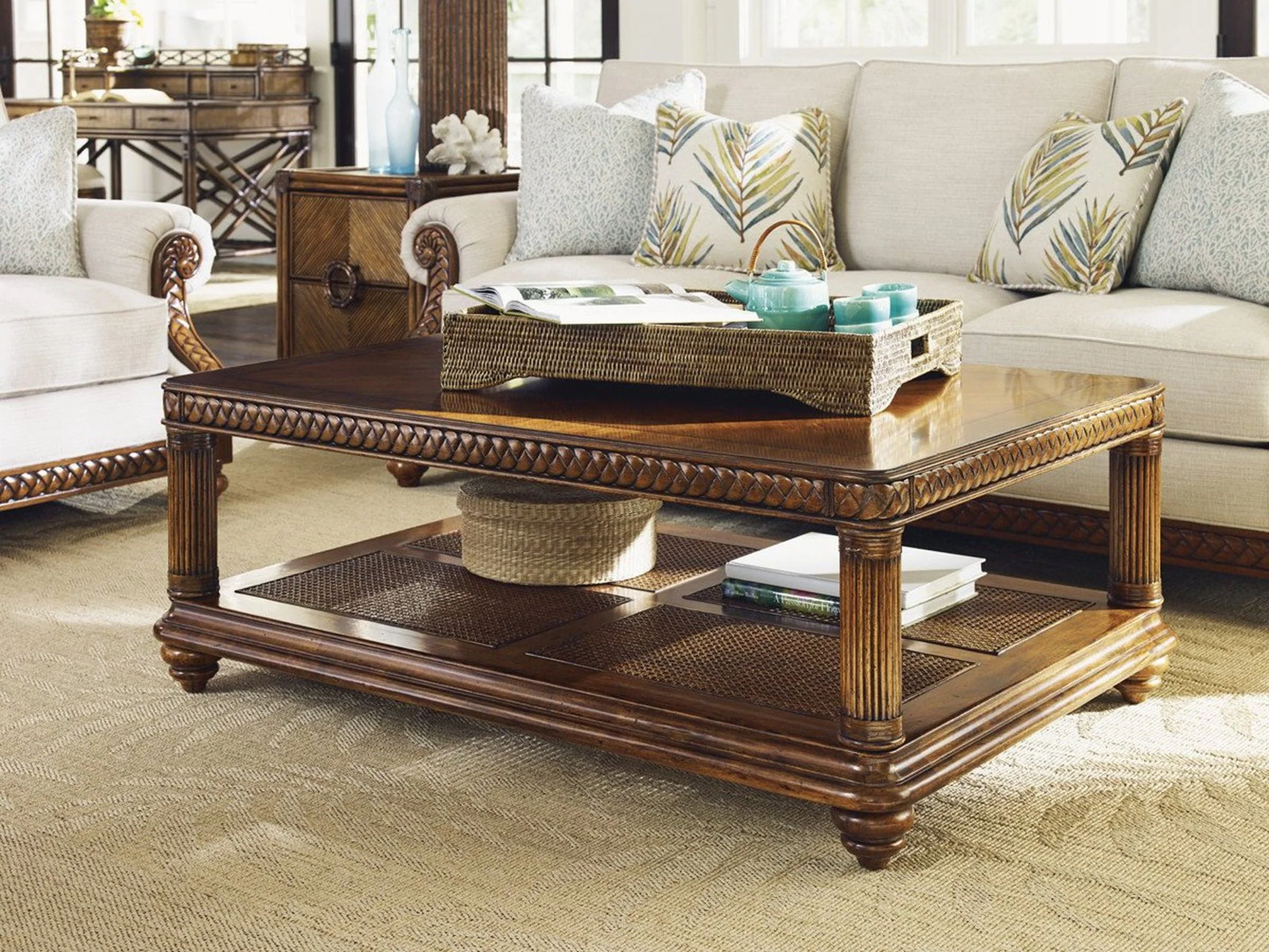 Tommy Bahama Home Bali Hai Vineyard Point Rectangular Cocktail Table - Image 2