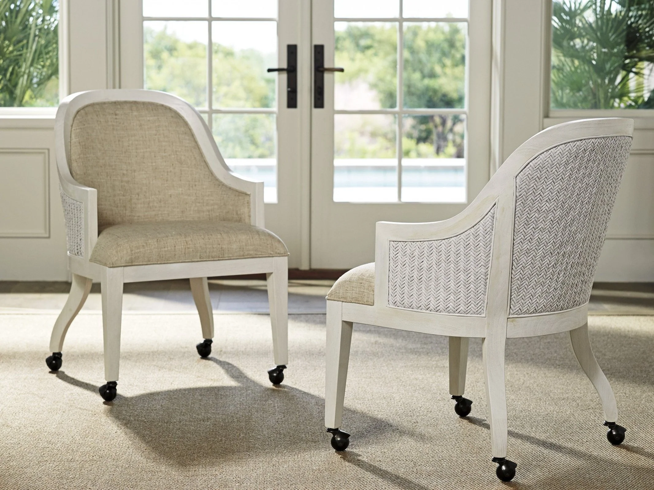 Tommy Bahama Home Ocean Breeze Bayview Arm Chair With Casters Customizable - Image 2