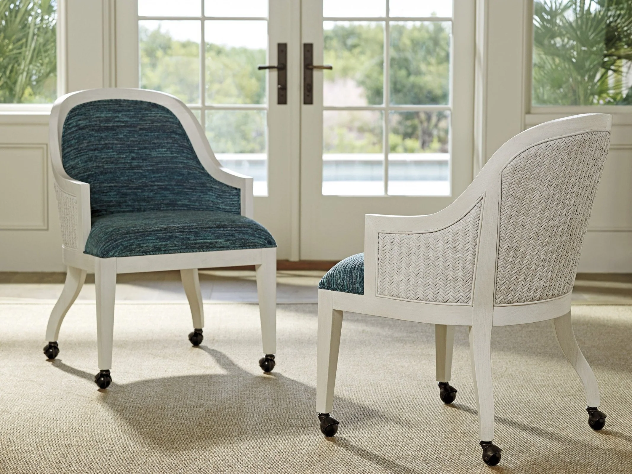 Tommy Bahama Home Ocean Breeze Bayview Arm Chair With Casters Customizable - Image 7