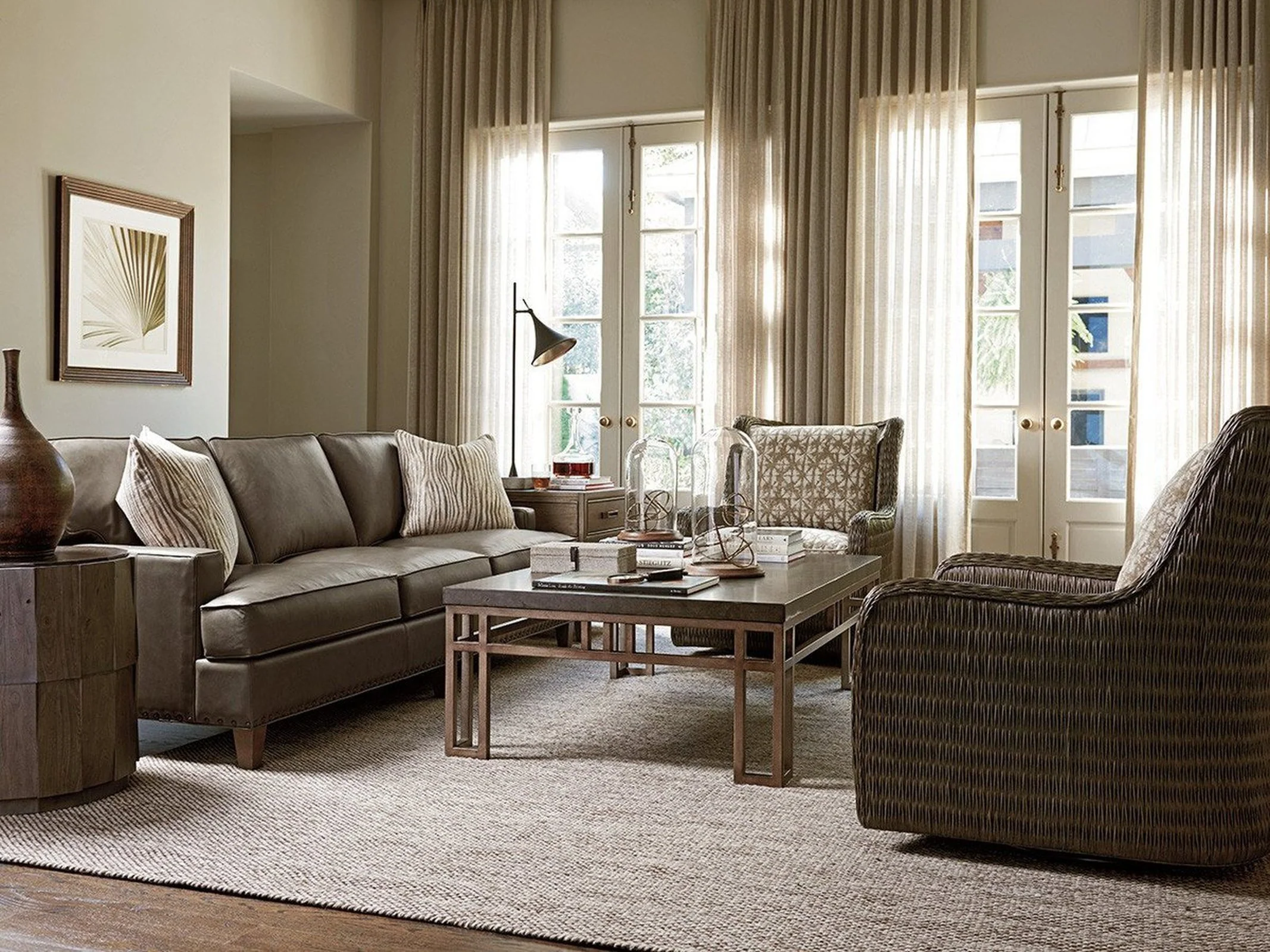 Tommy Bahama Home Cypress Point Everett Round Travertine End Table - Image 3