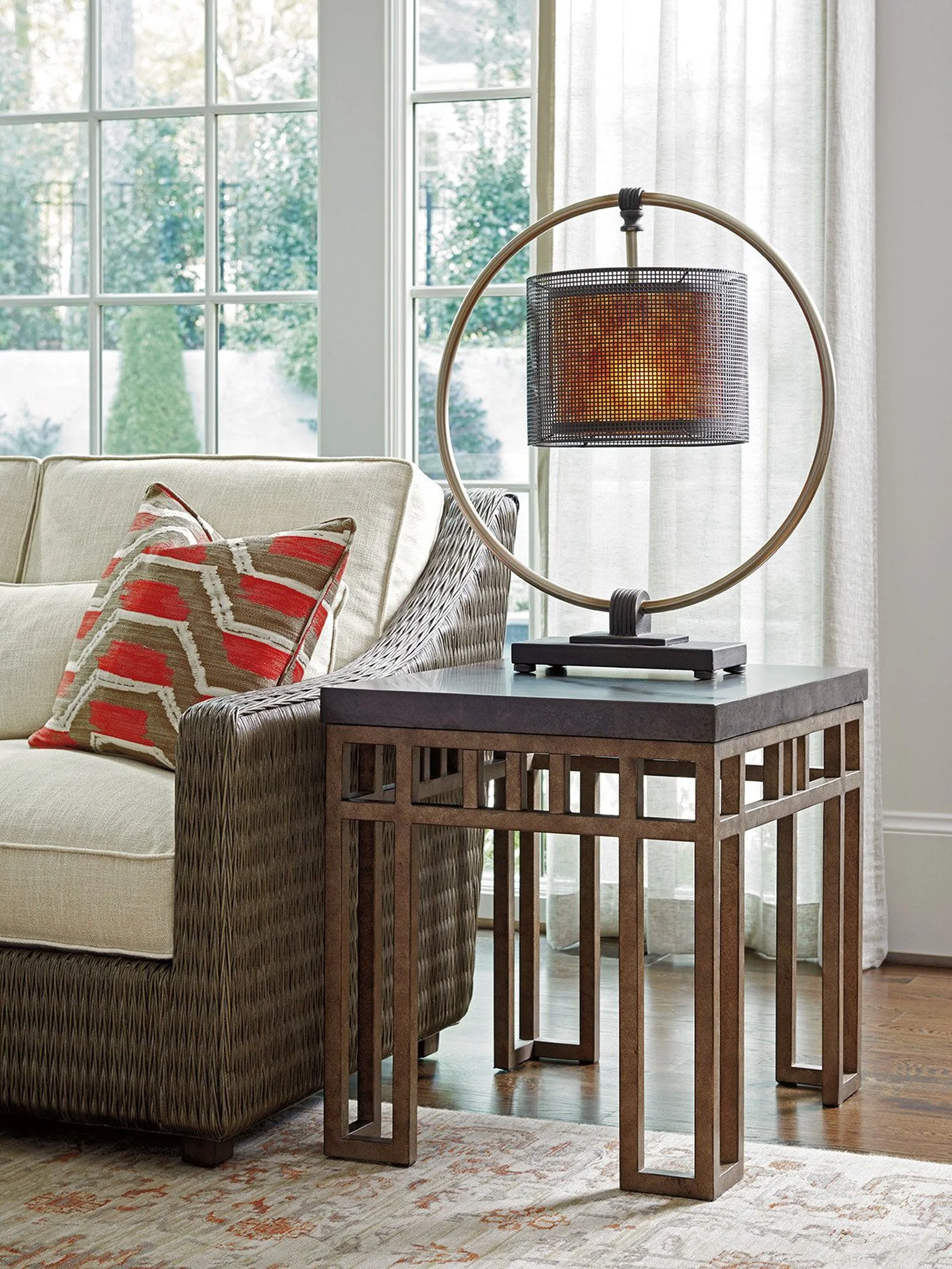 Tommy Bahama Home Cypress Point Montera Travertine End Table - Image 2