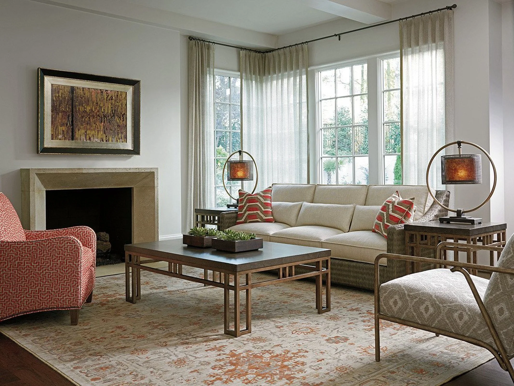 Tommy Bahama Home Cypress Point Montera Travertine End Table - Image 3