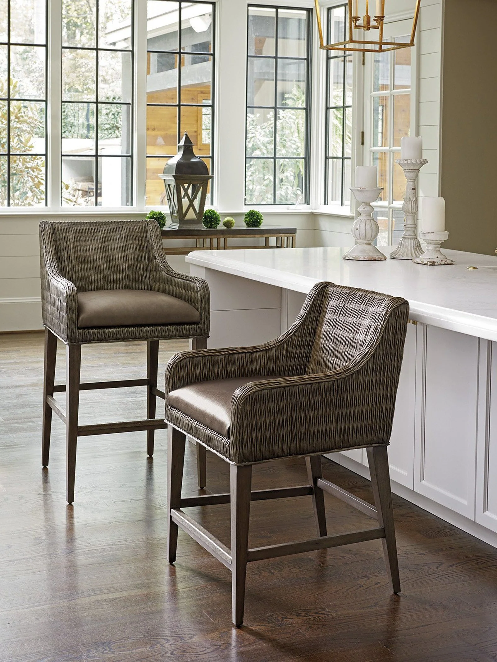 Tommy Bahama Home Cypress Point Turner Woven Bar Stool Customizable - Image 2