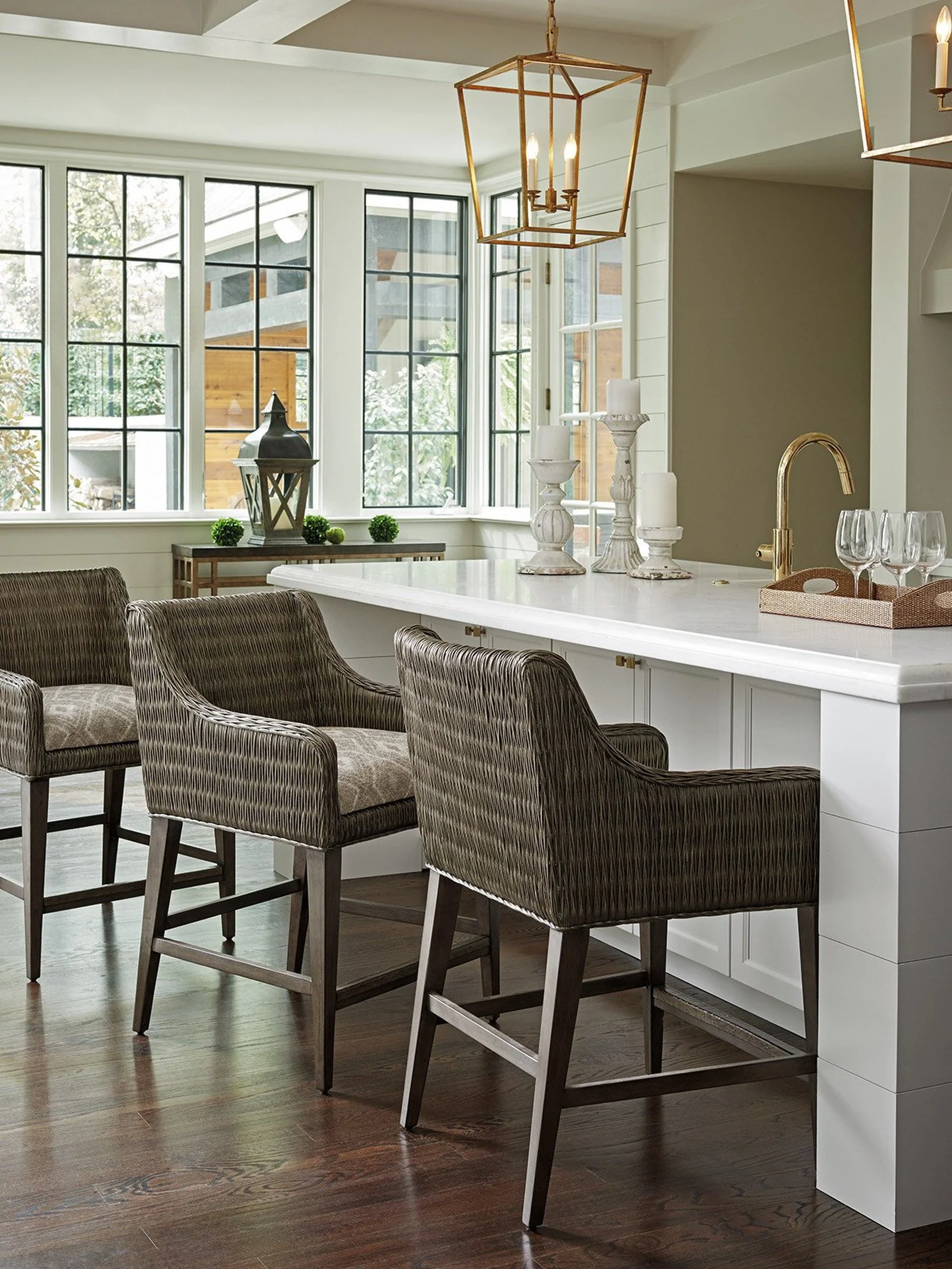 Tommy Bahama Home Cypress Point Turner Woven Counter Stool Customizable - Image 5