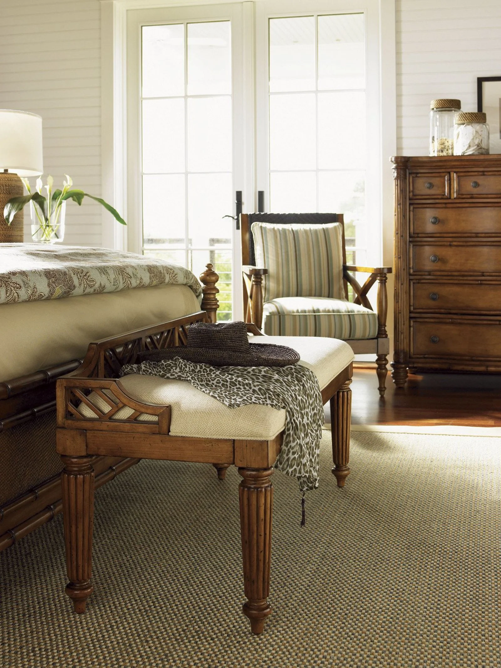 Tommy Bahama Home Island Estate Plantain Bed Bench Customizable - Image 3