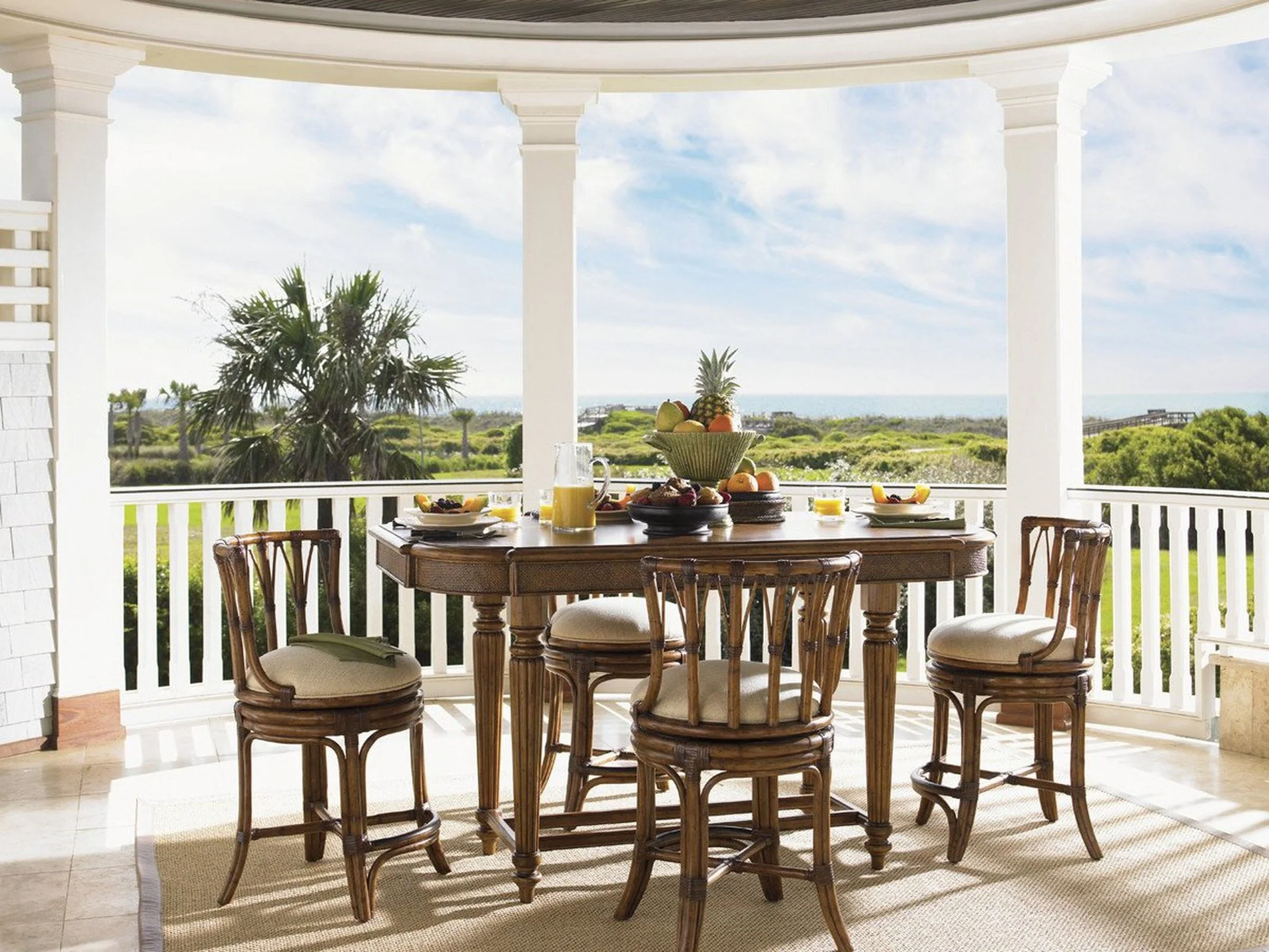Tommy Bahama Home Island Estate South Beach Swivel Counter Stool Customizable - Image 3